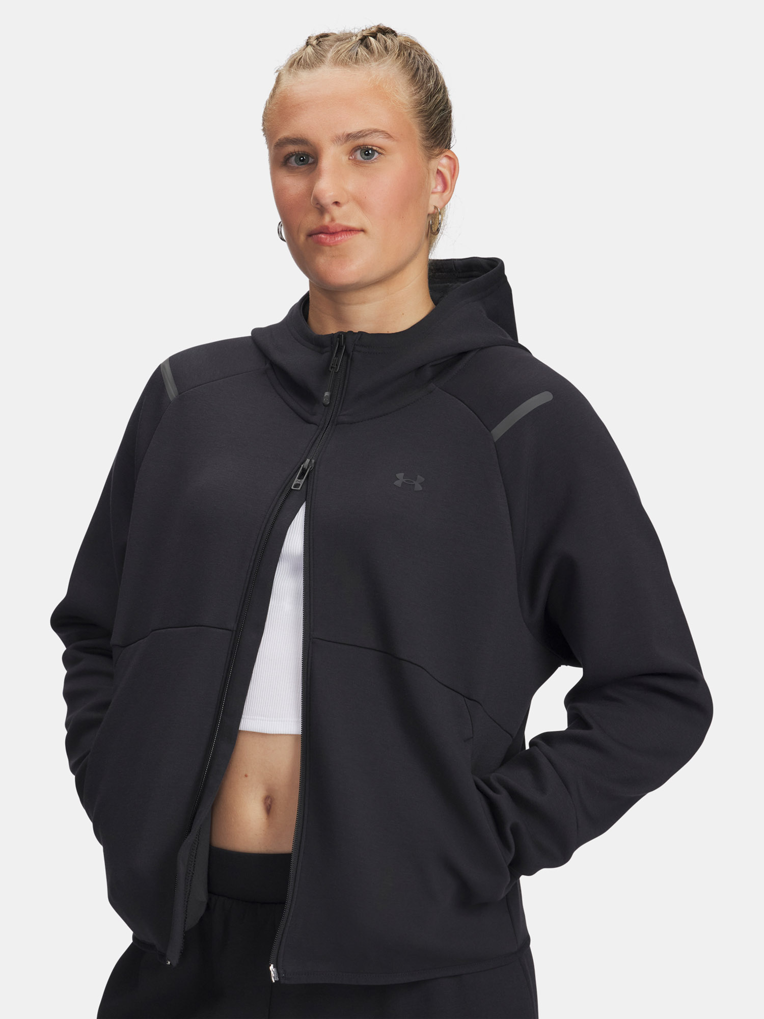 Čierna športová mikina Under Armour Unstoppable Flc FZ