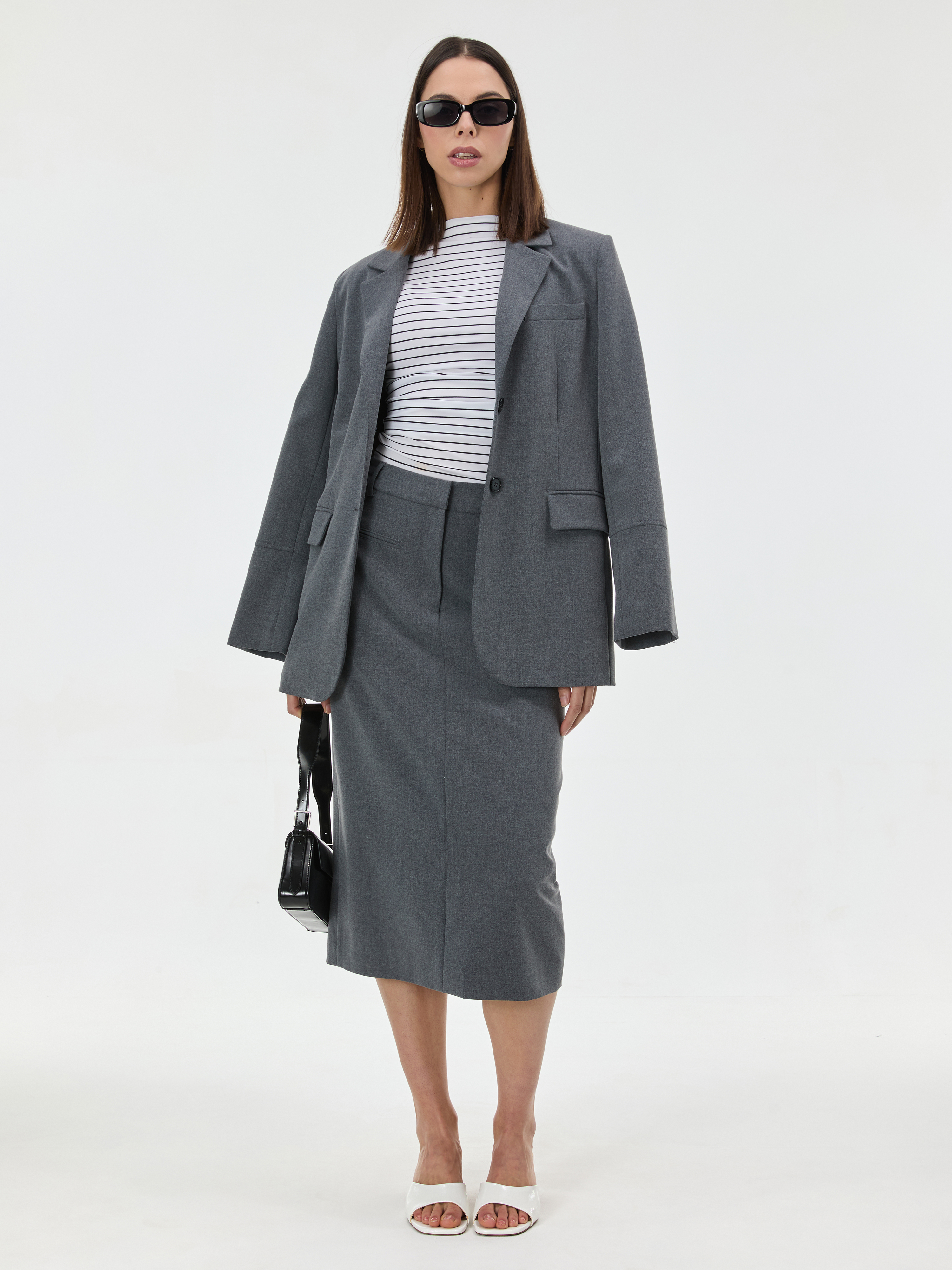 Дамска сива миди пола ORSAY