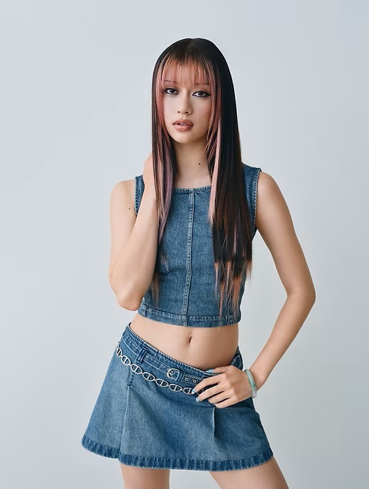 Dámsky denimový crop top