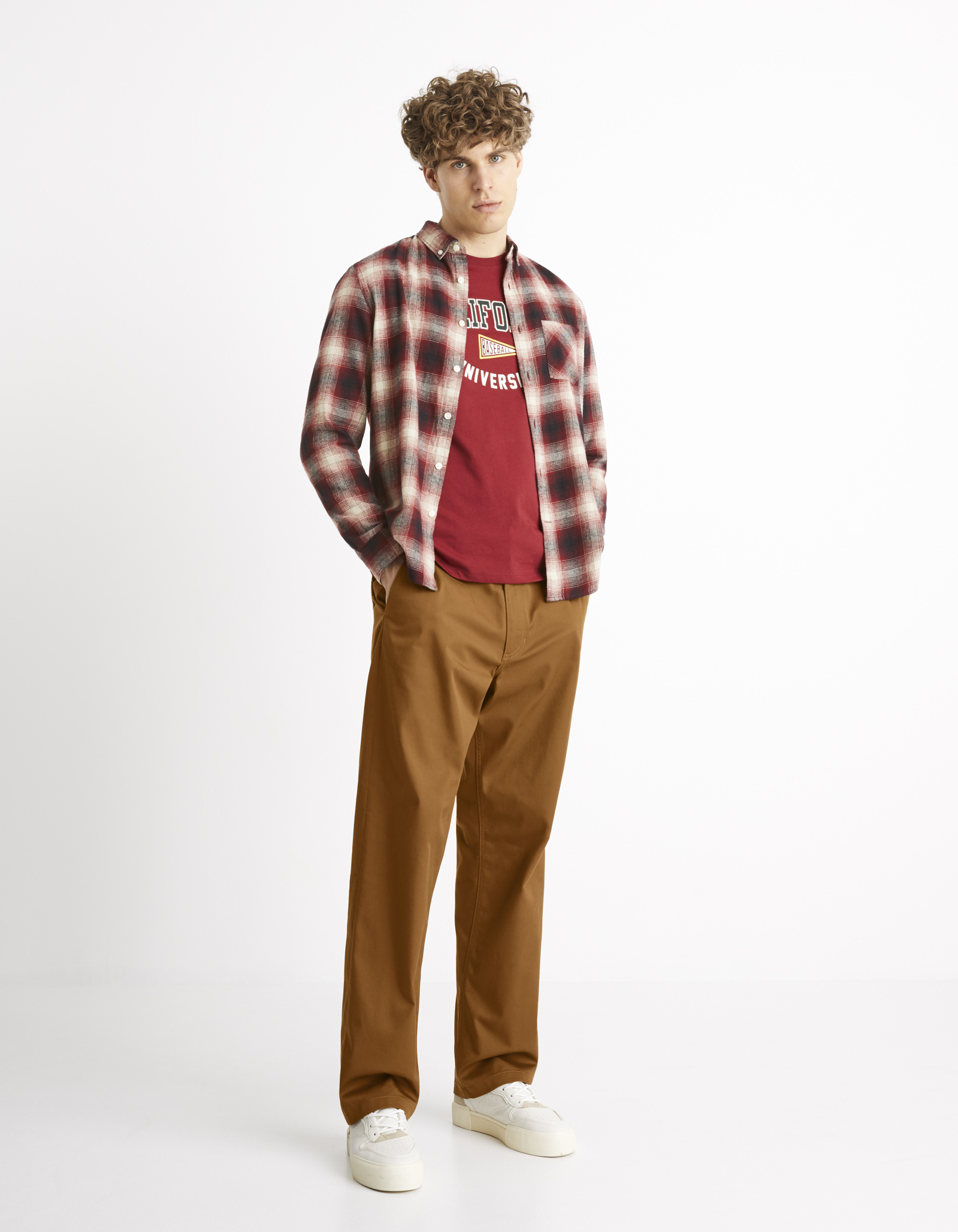 Celio Flannel Plaid Shirt Camulto - Men