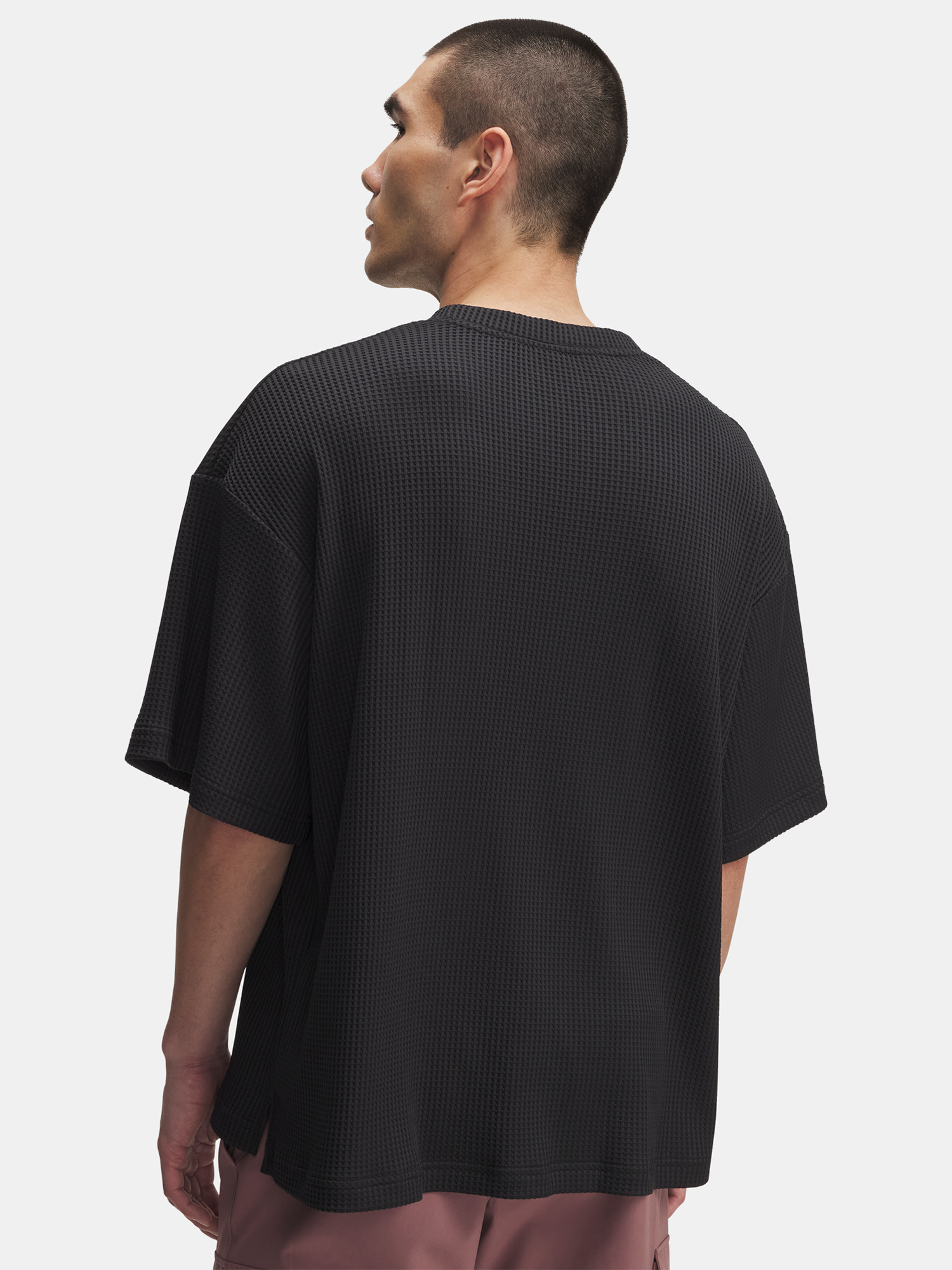 Men's Under Armour UA Rival Waffle Crew-BLK T-Shirt - Mens