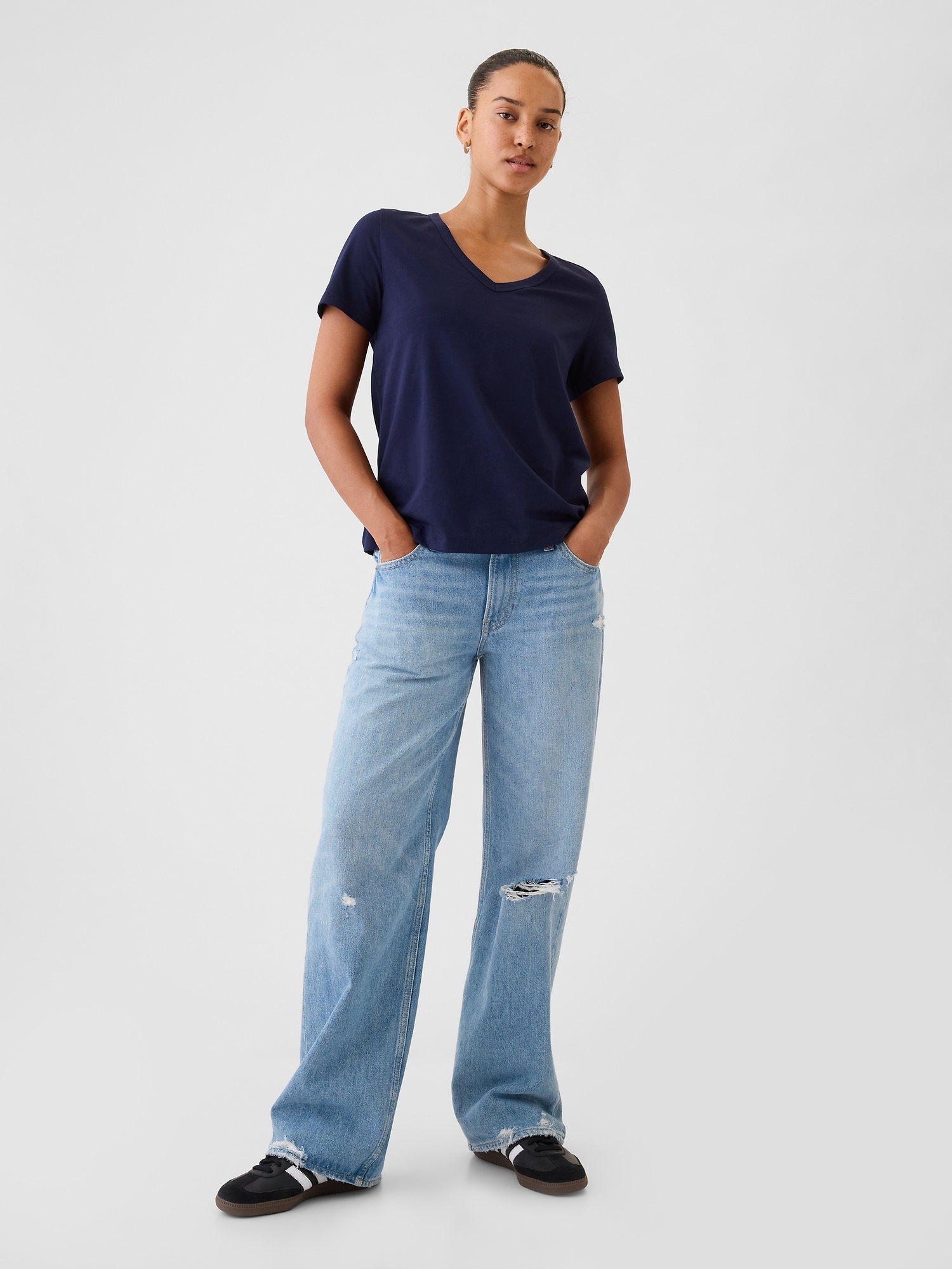 GAP Tričko Organic Vintage V-Neck