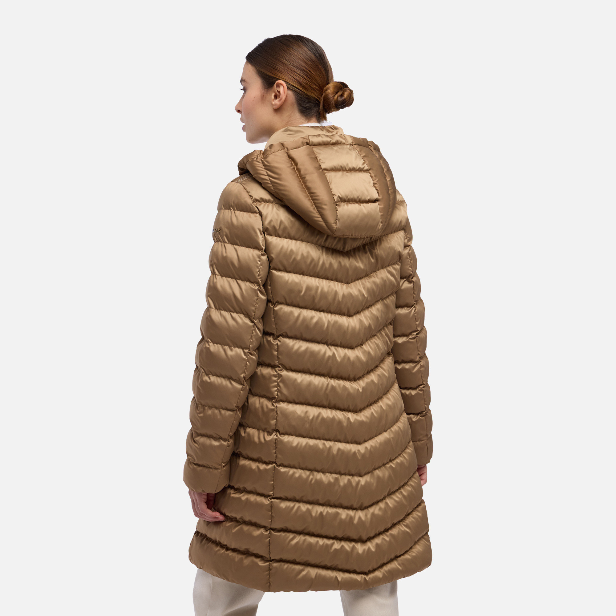 Geacă de damă maro deschis cu puf Geox Zosma