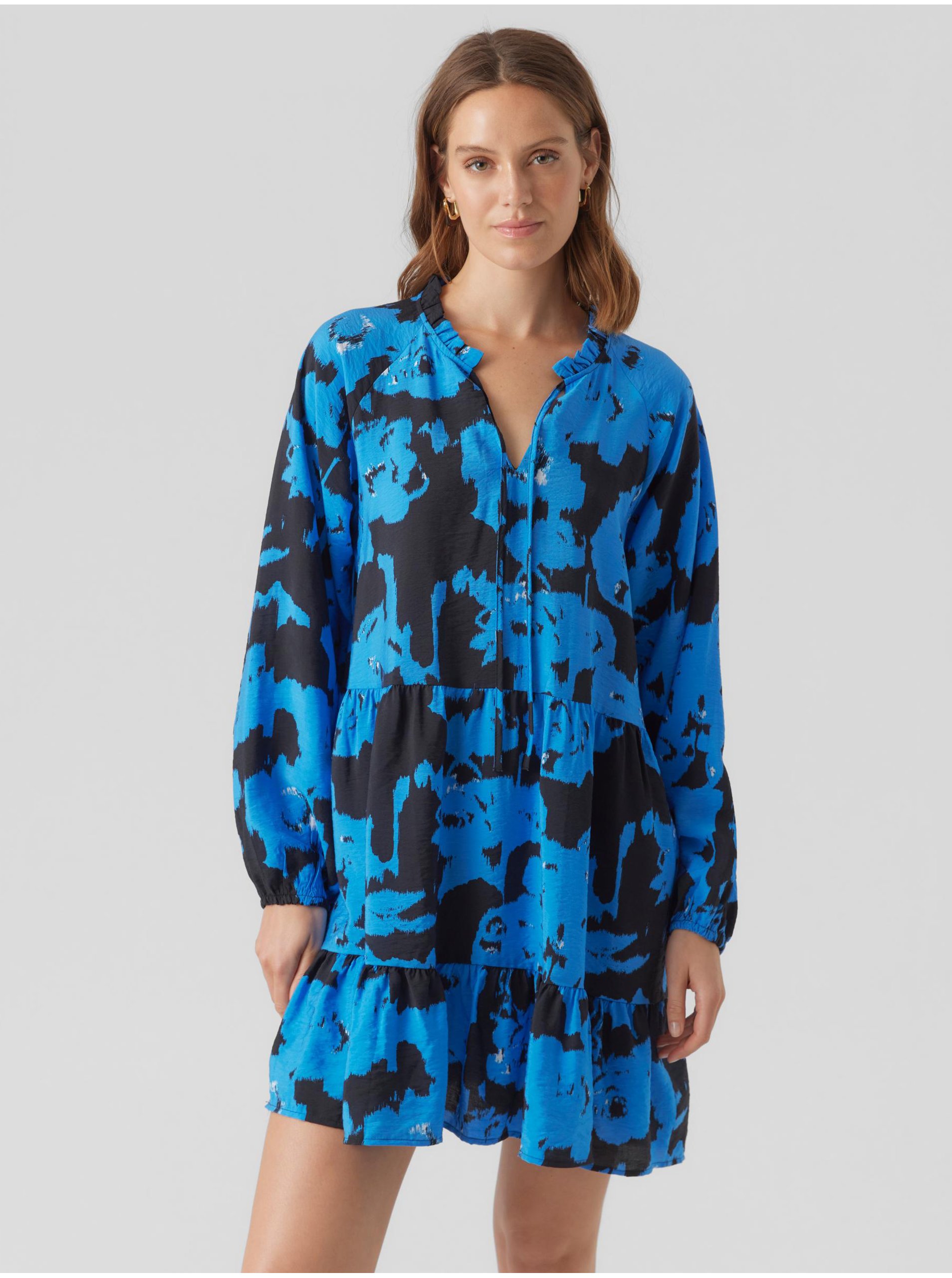 Black and blue women's patterned dress VERO MODA Josie - Women