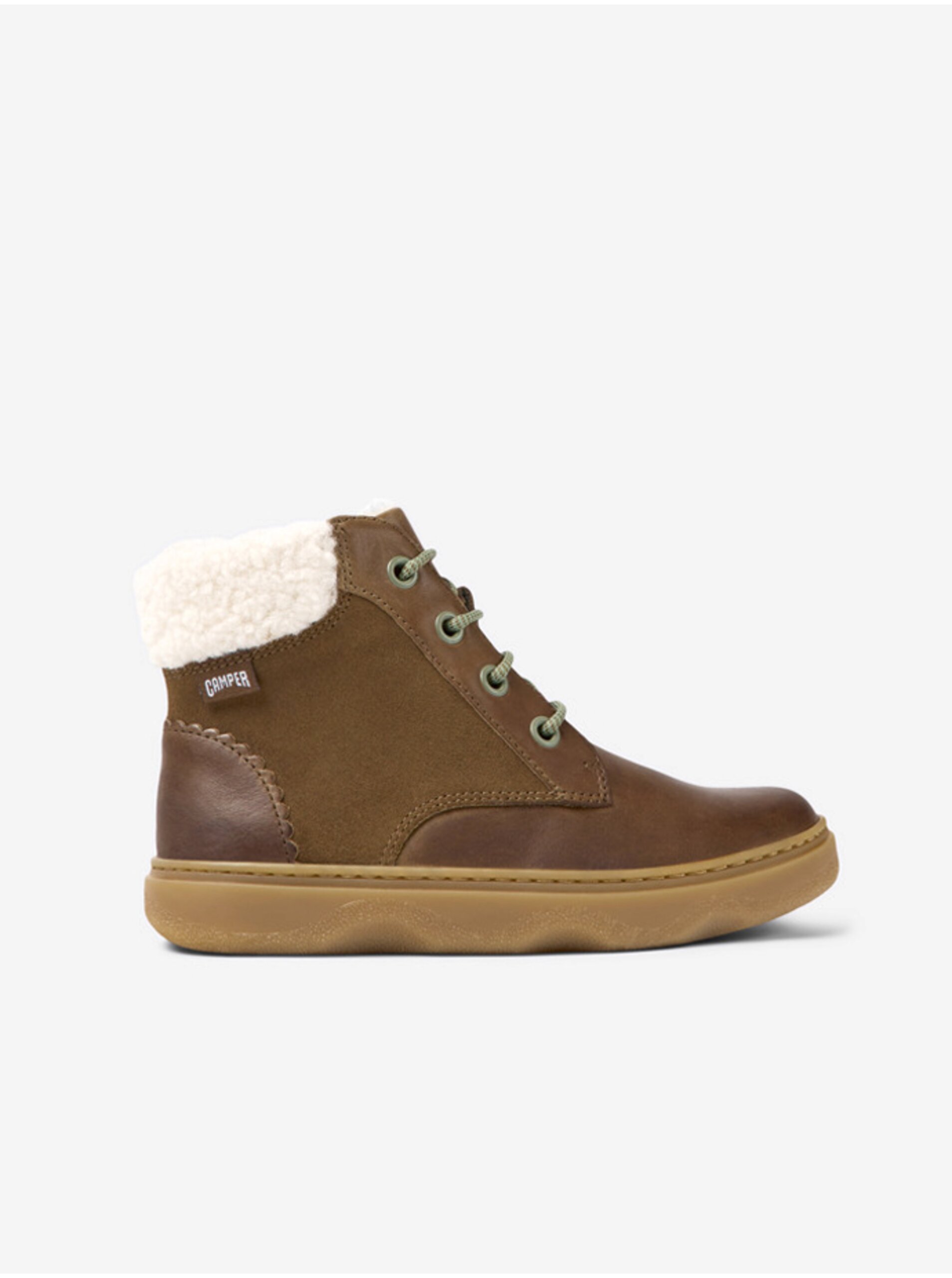 Brown Girls' Winter Leather Ankle Boots Camper Kido - Girls