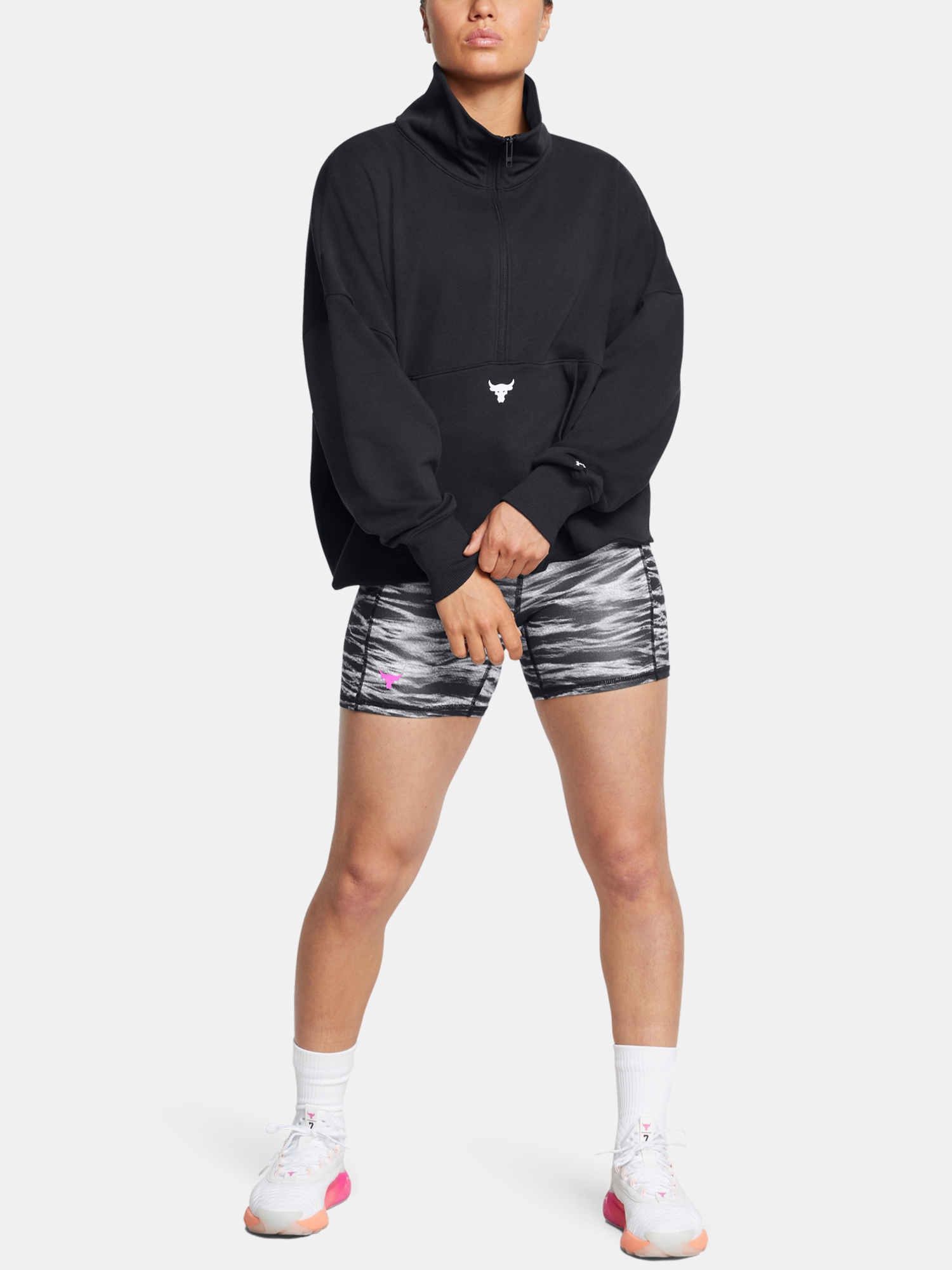 Under Armour Sweatshirt Pjt Rck Half Zip Pullover-BLK - Women's
