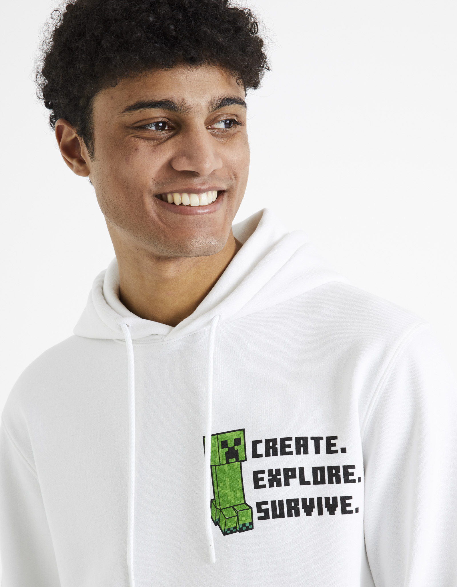 Pulovere cu gluga pentru barbati Celio - alb, verde, negru