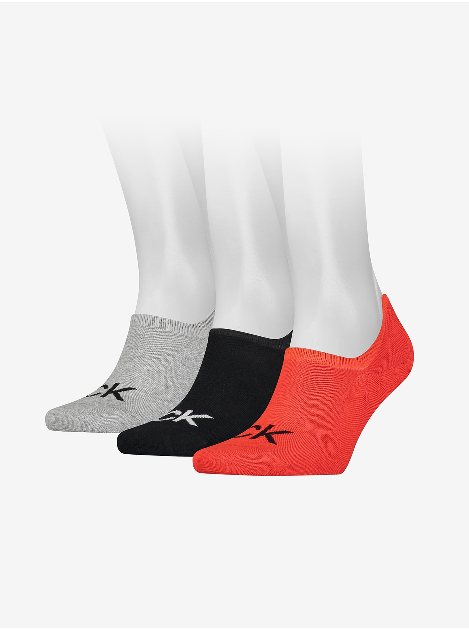 Calvin Klein Set of three pairs of men's socks in gray, black and red Calvin - Men