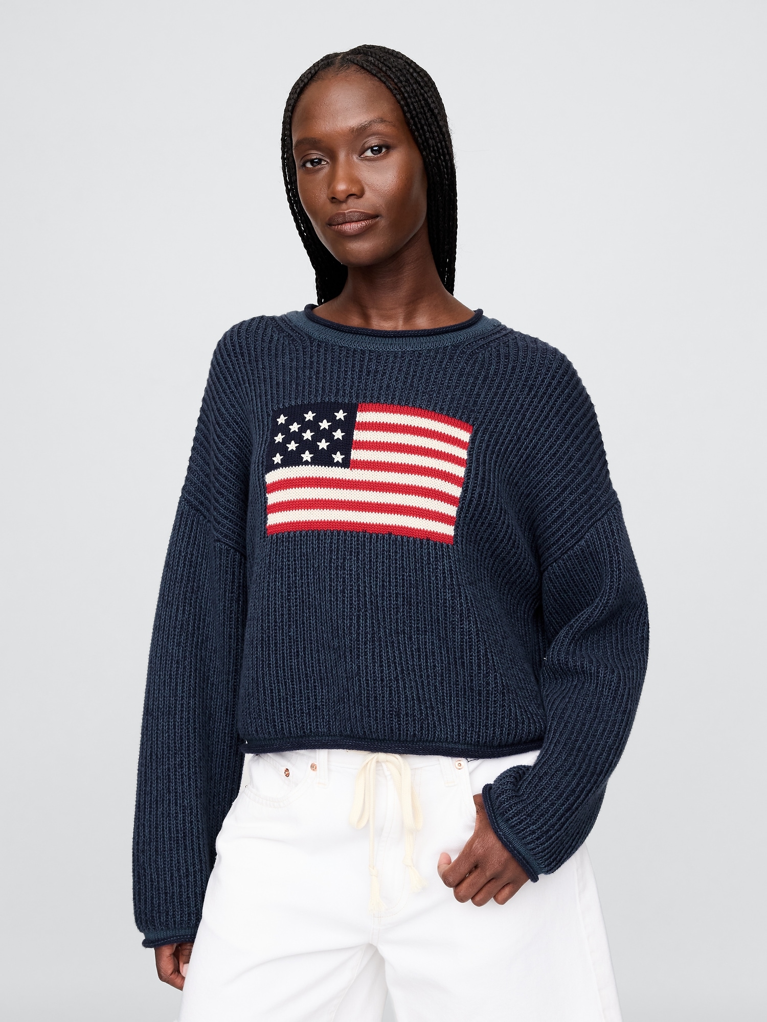GAP Oversize crop sweater Americana - Women&#039;s