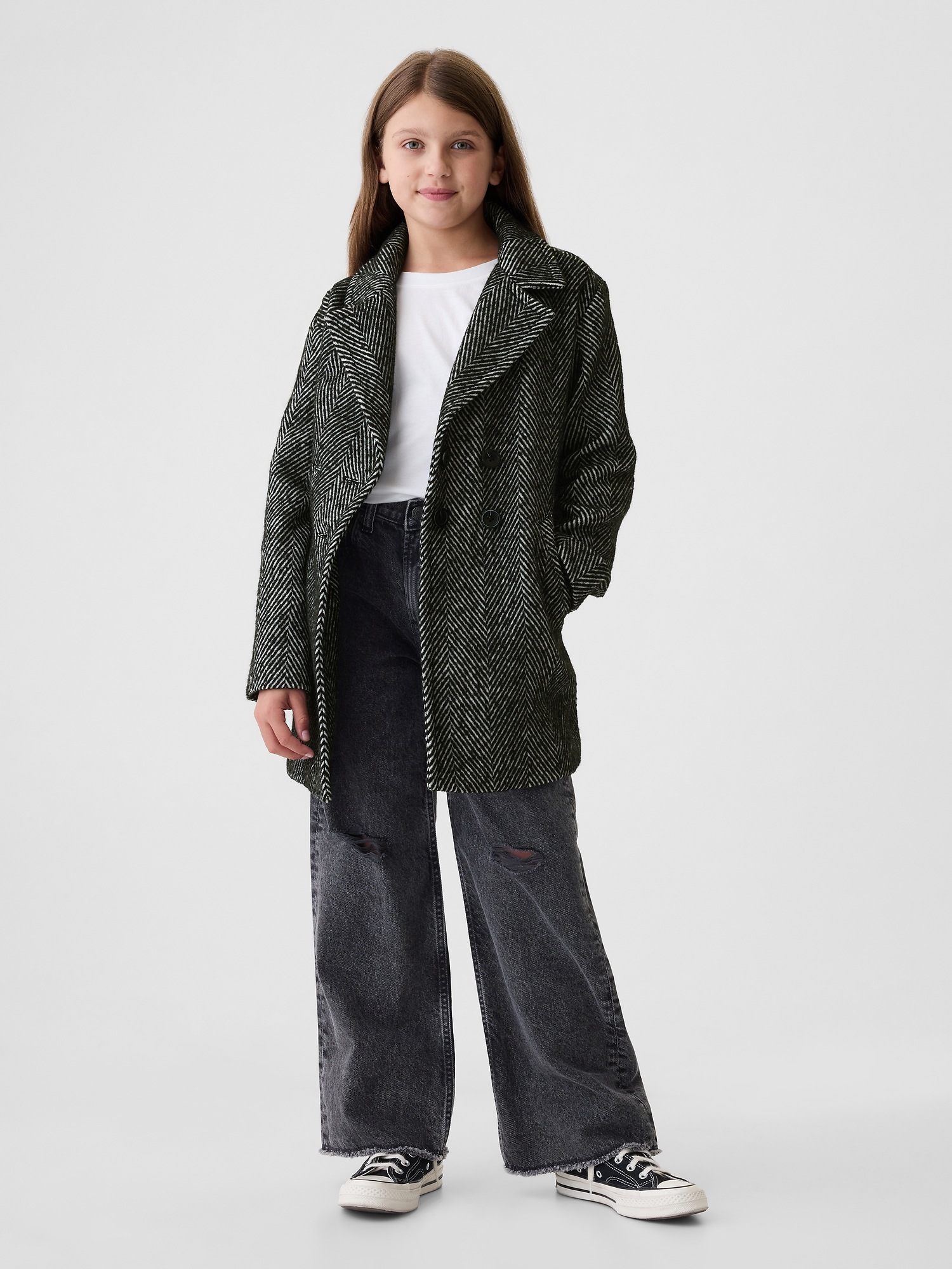 GAP Children's tweed coat with wool blend - Girls
