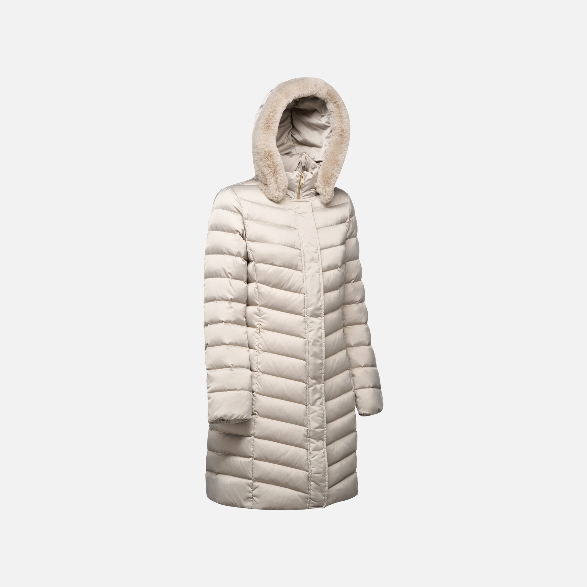 Beige women's down jacket Geox Bettanie - Women's