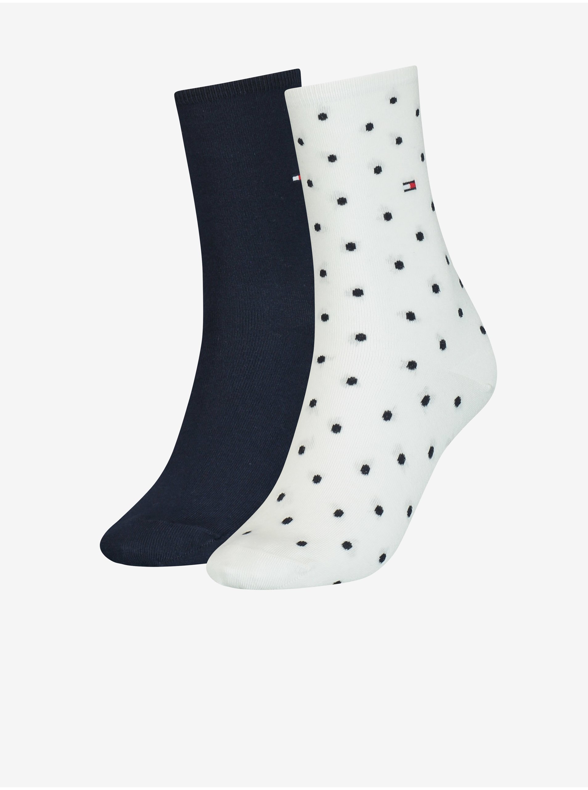 Levně Tommy Hilfiger Sada dvou párů dámských ponožek v bílé a tmavě modré barvě Tommy Hil - Dámské