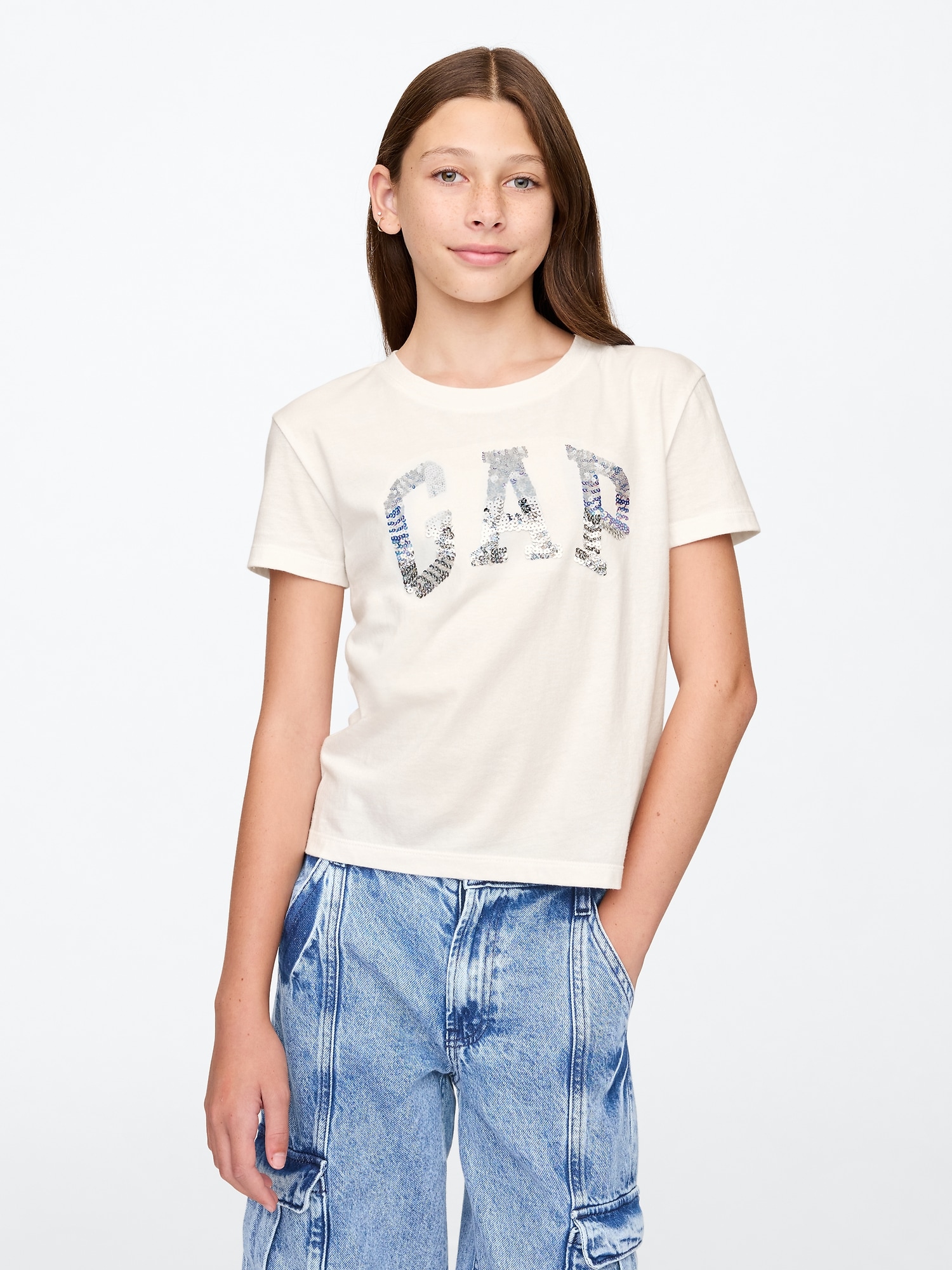 GAP Childrens T-shirt with sequin logo - Girls