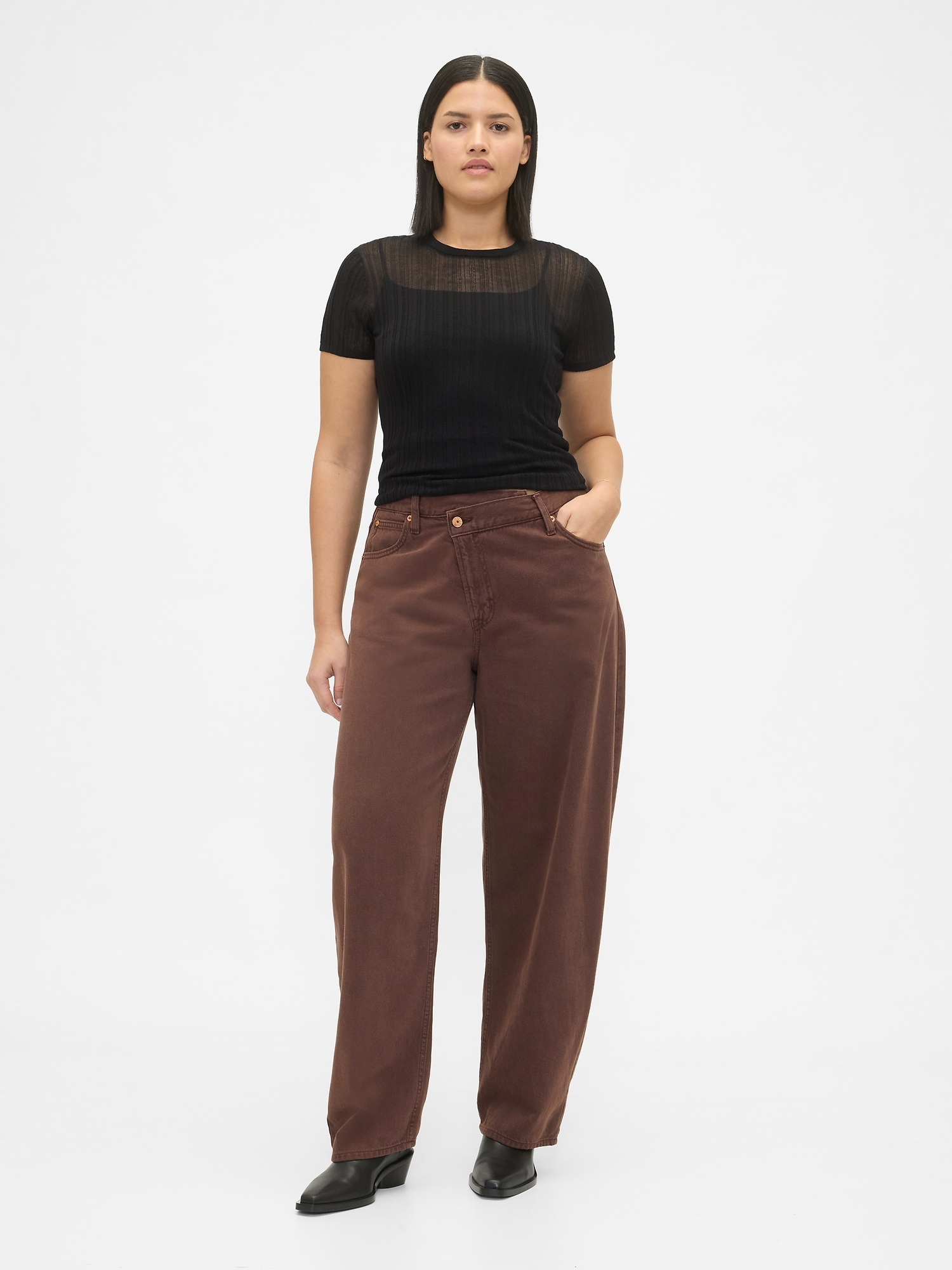 Blugi GAP Barrel Crossover UltraSoft pentru femei