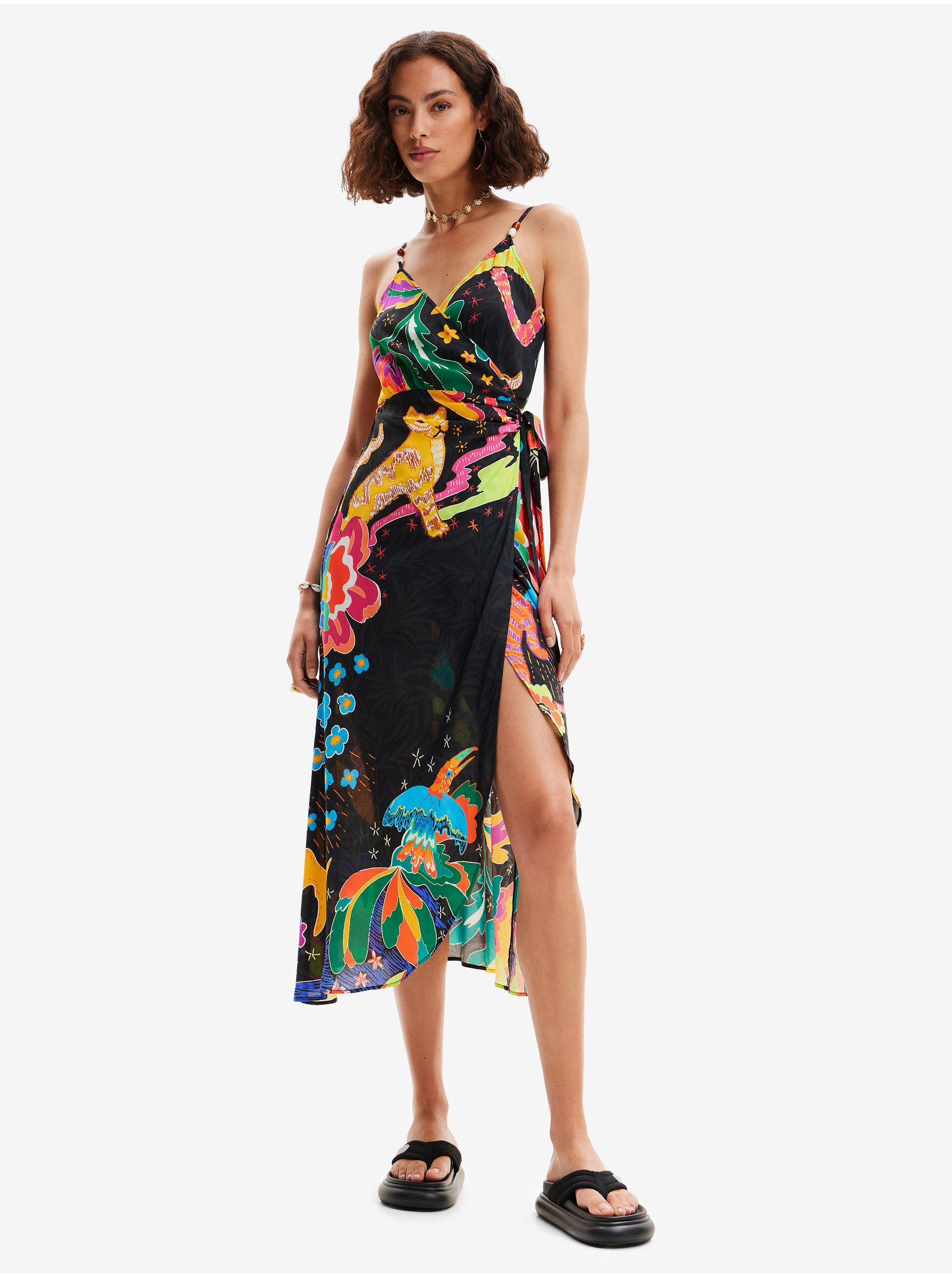 Black Women's Wrap Beach Dress Desigual Selva - Women's