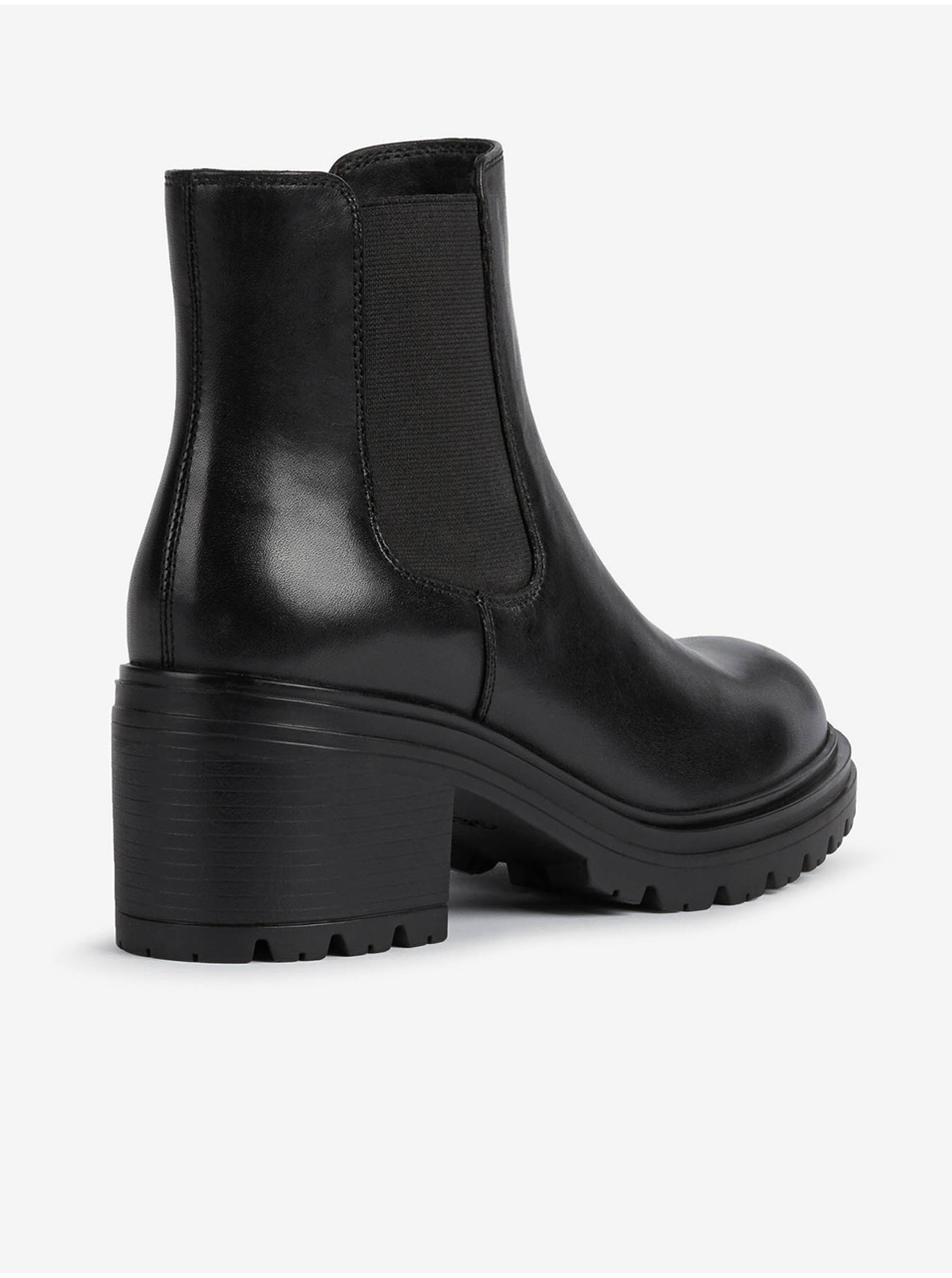 Black Women's Ankle Leather Heeled Geox Shoes - Women's