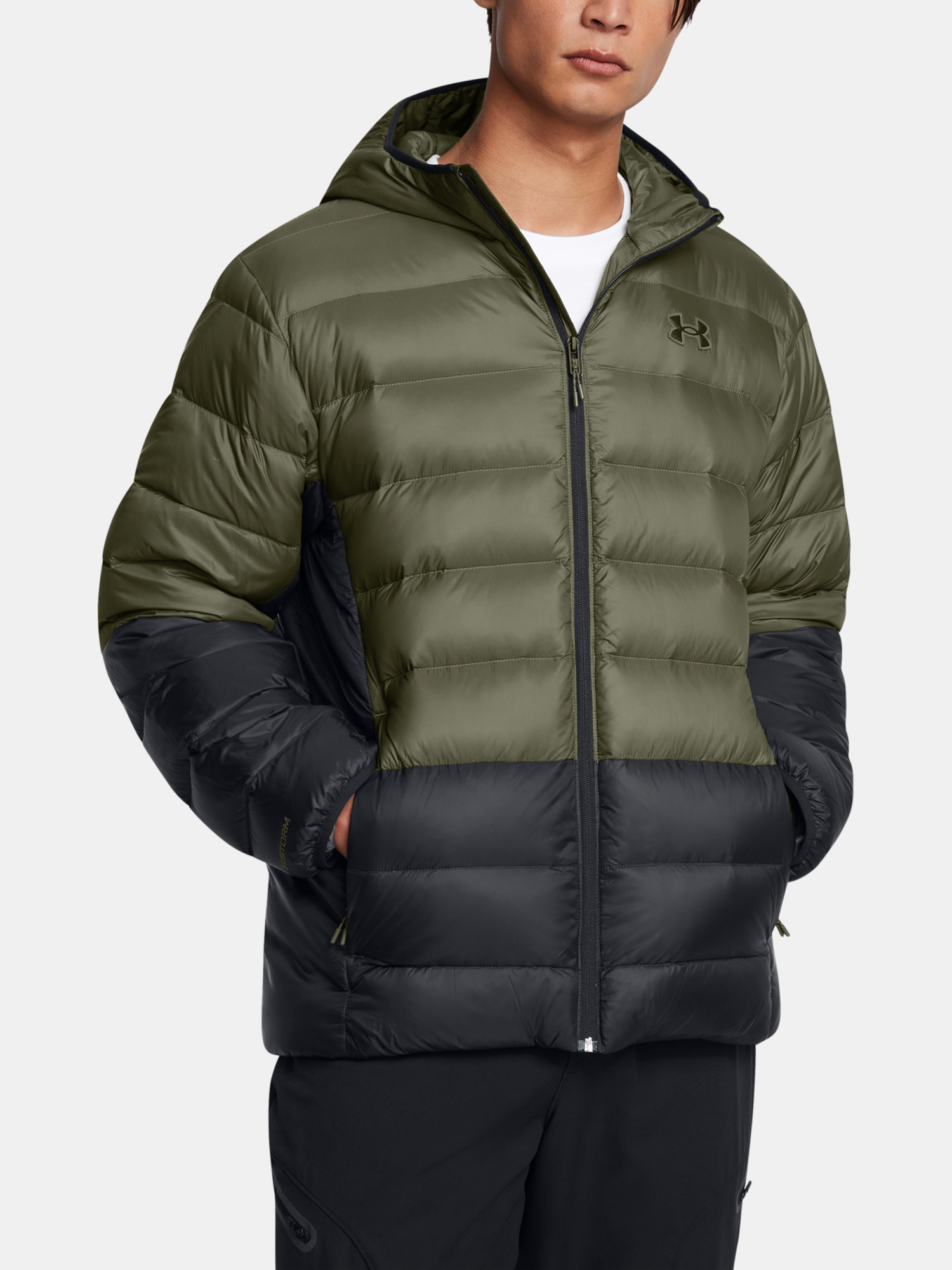 Men's Jacket Under Armour LEGEND DOWN HOODED JACKET-GRN - Men's