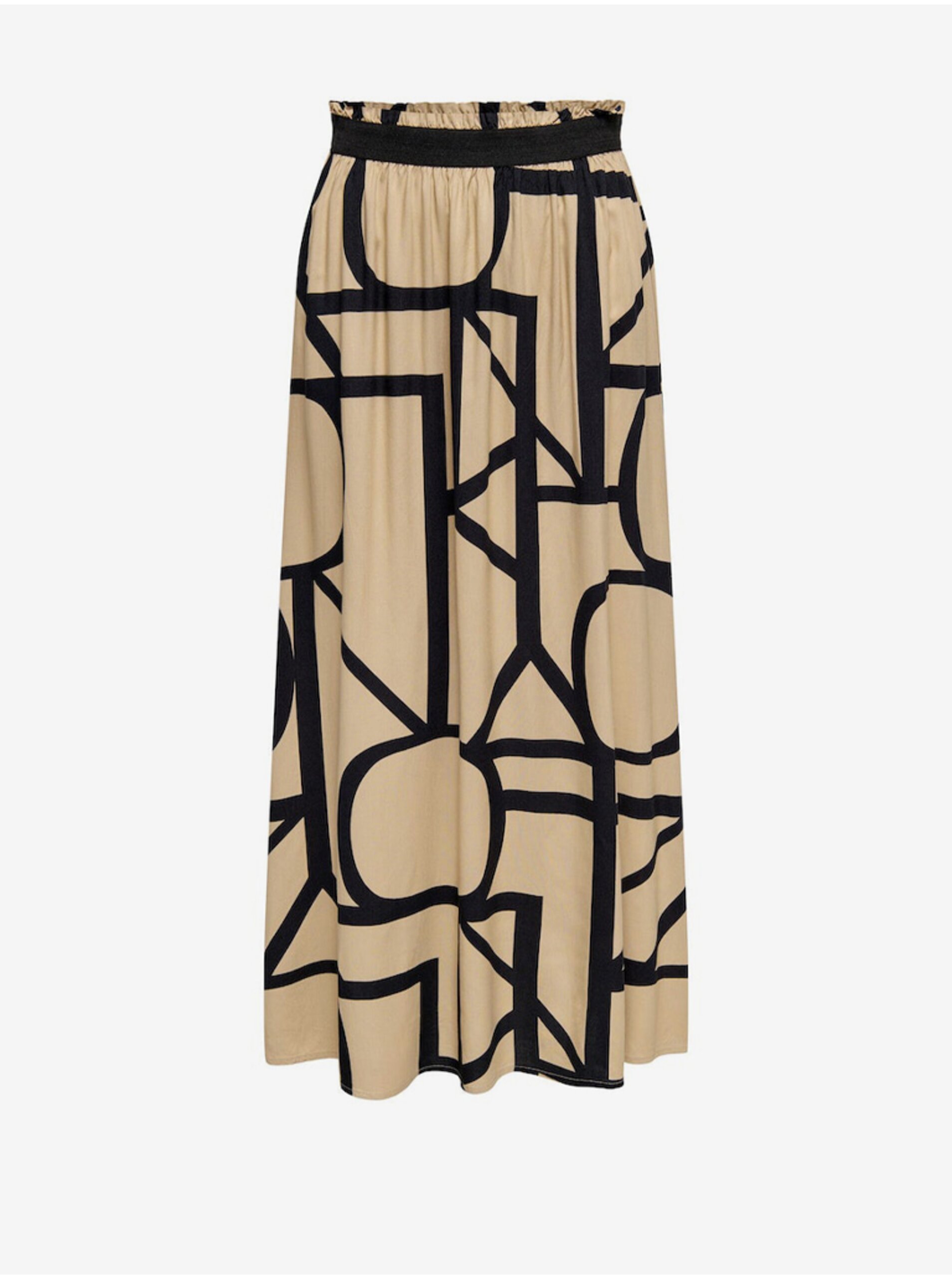 Beige women's patterned maxi skirt ONLY Venedig - Women