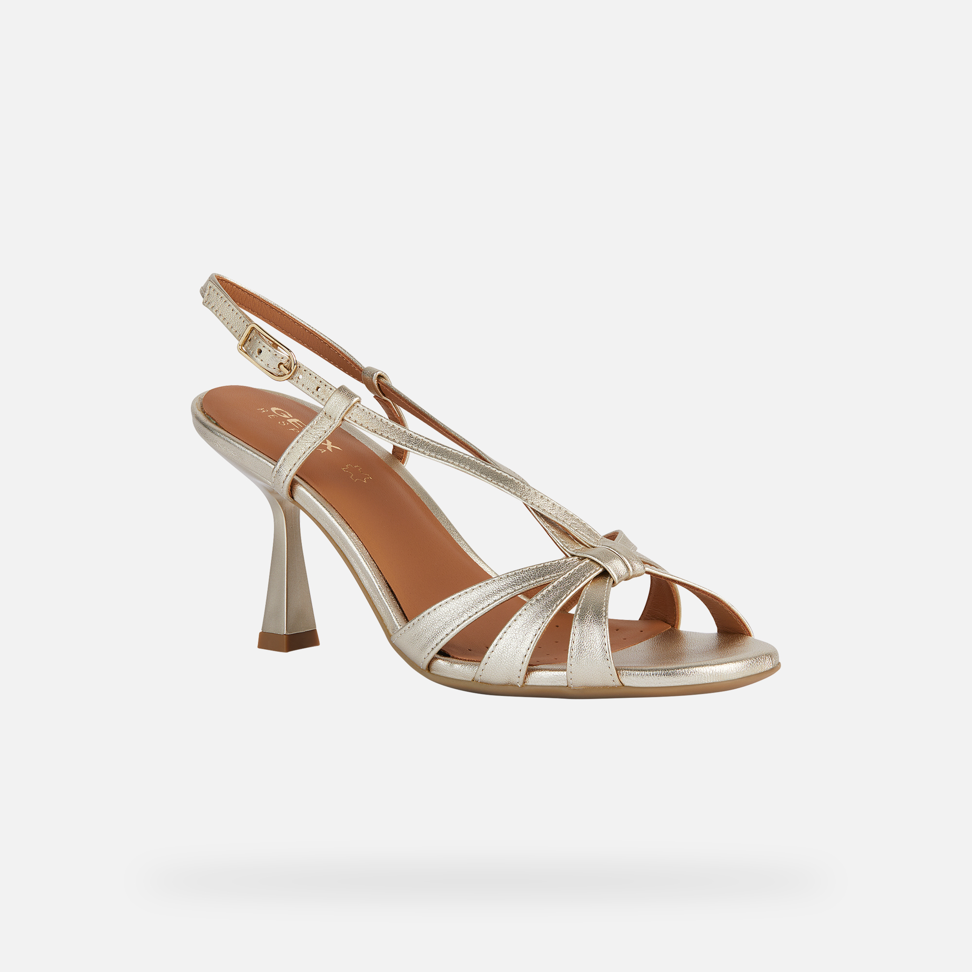 Sandale argintii cu toc pentru femei Geox Eraklia R 80