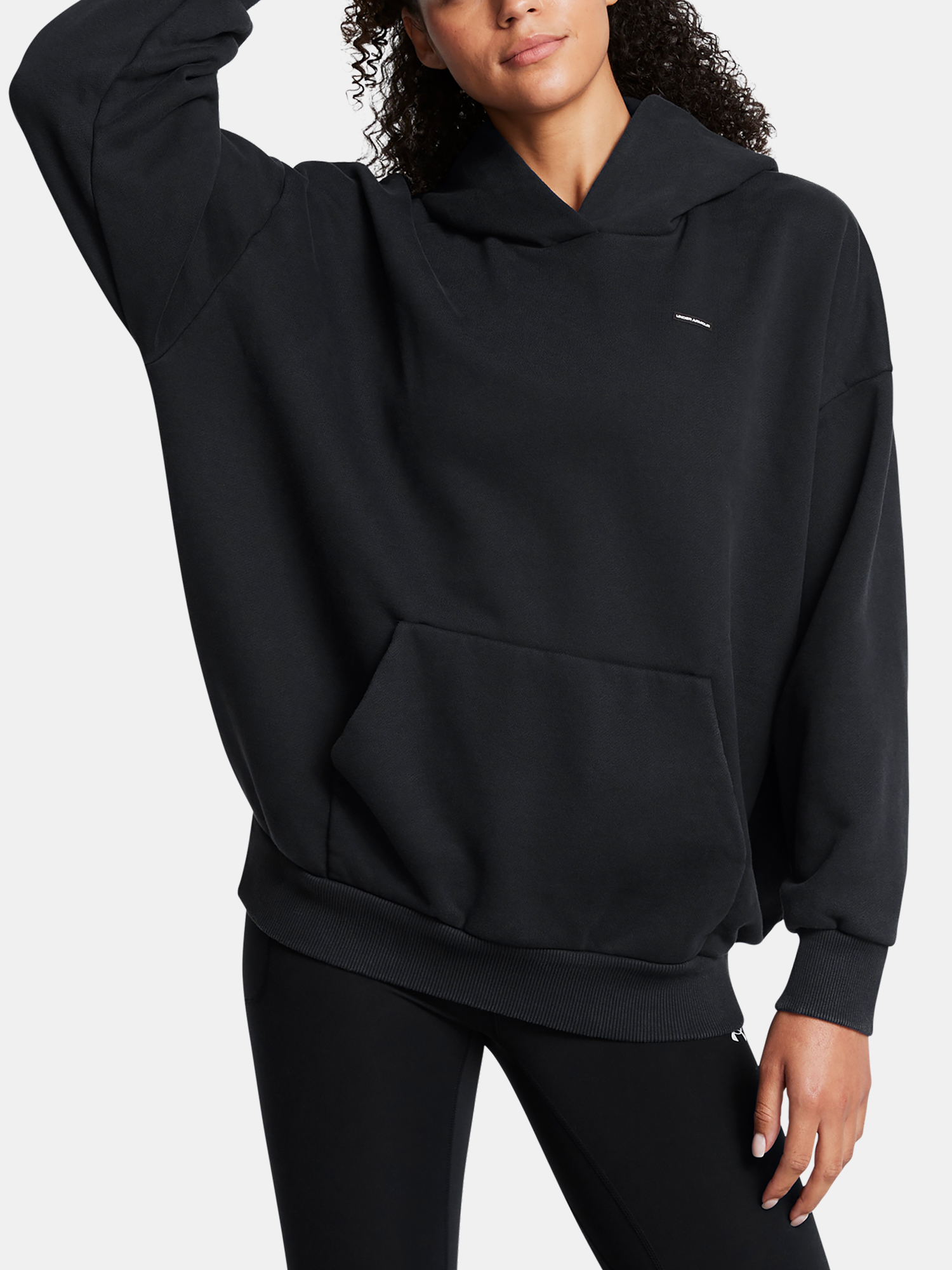 Women's Sweatshirt Under Armour UA Icon HWT Flc OS Hdy-BLK - Women's