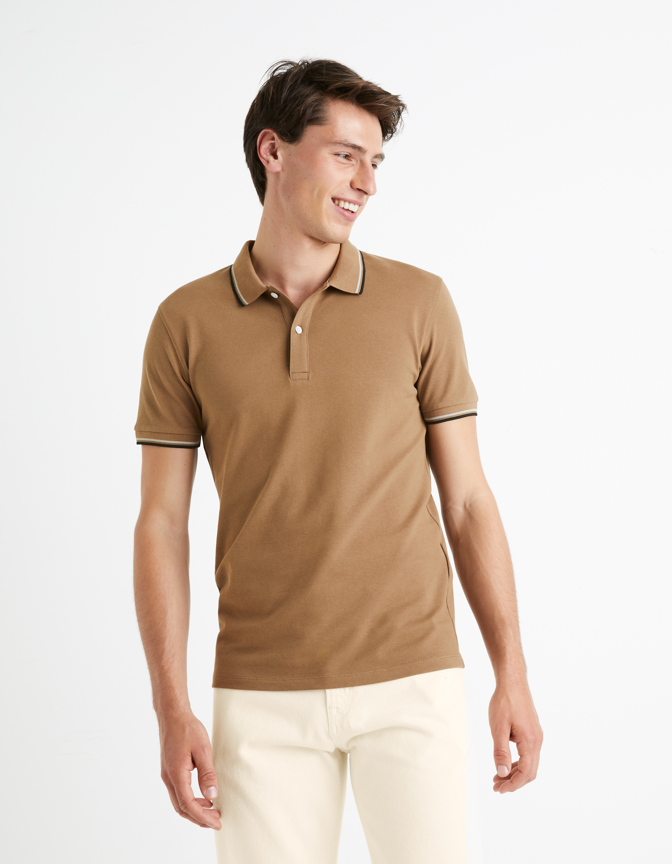 Celio Polo Shirt Pique Decolrayeb - Mens