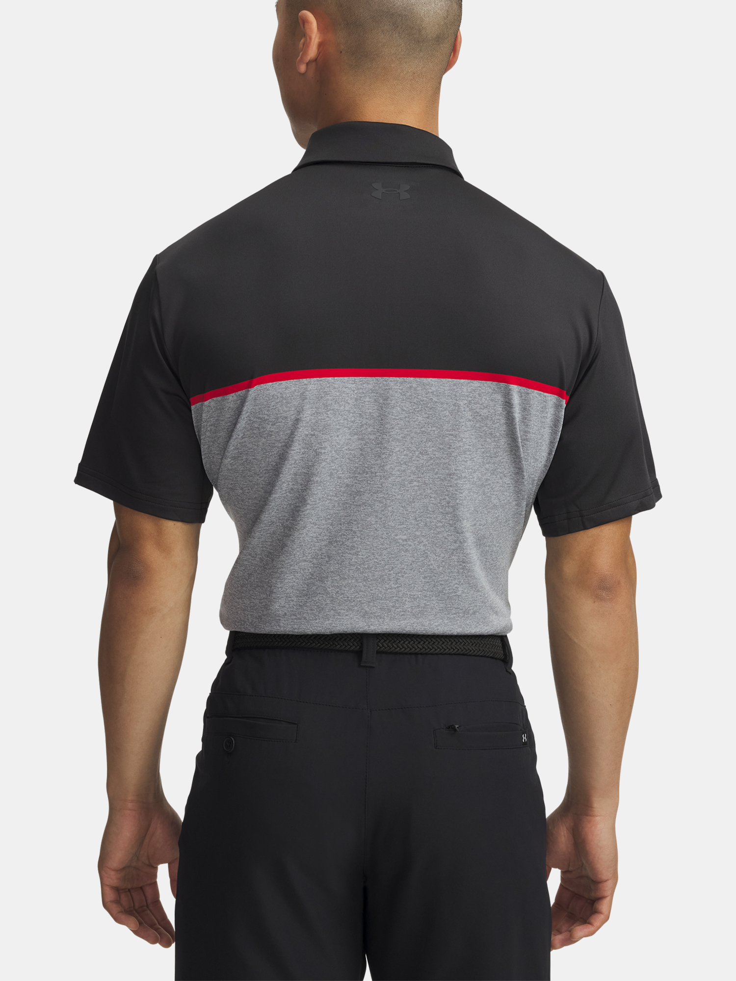 Men's T-shirt Under Armour UA Plyoff 3.0 Stripe Polo LB-BLK - Men
