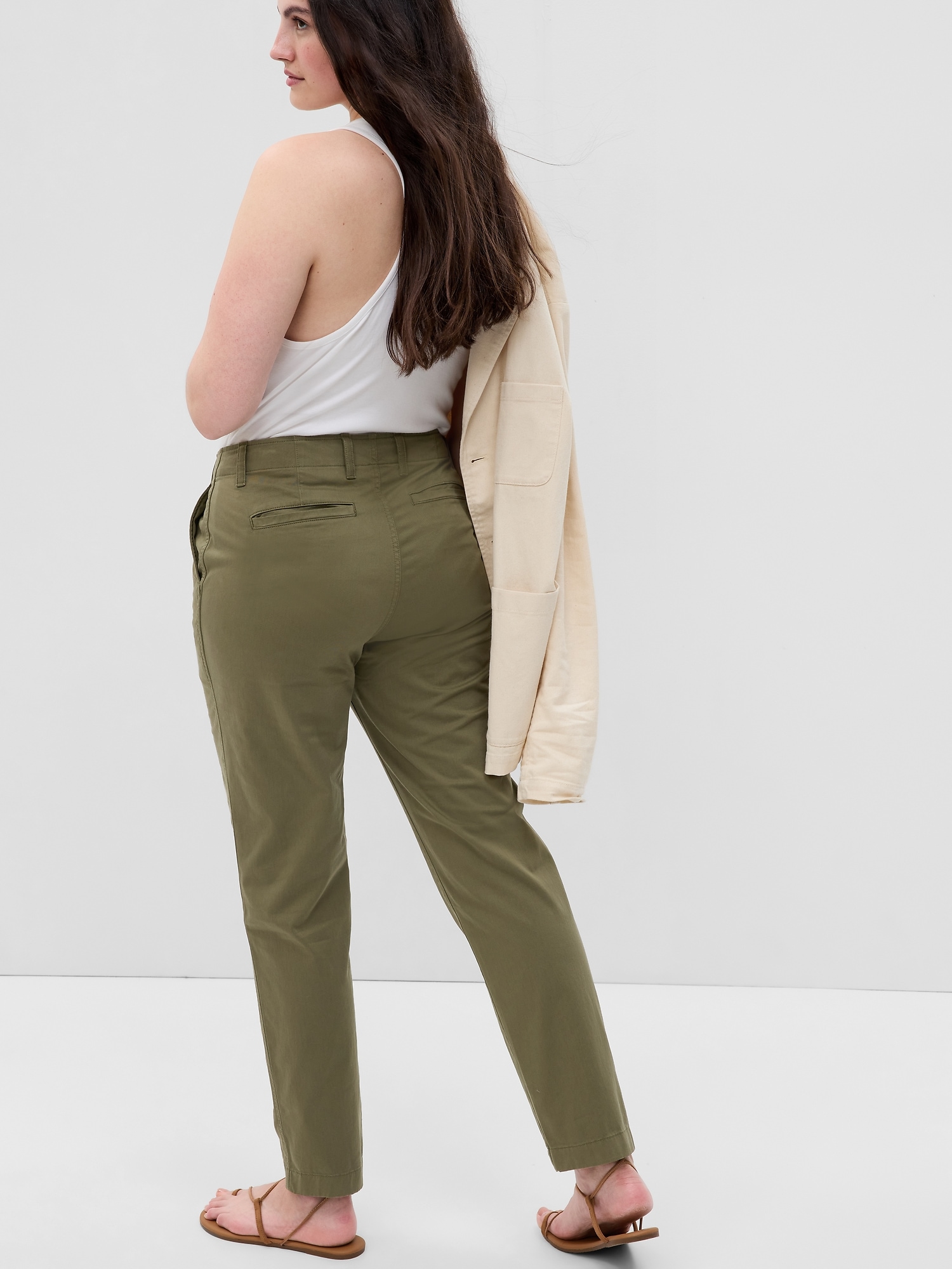 Pantaloni chino pentru femei GAP - verde