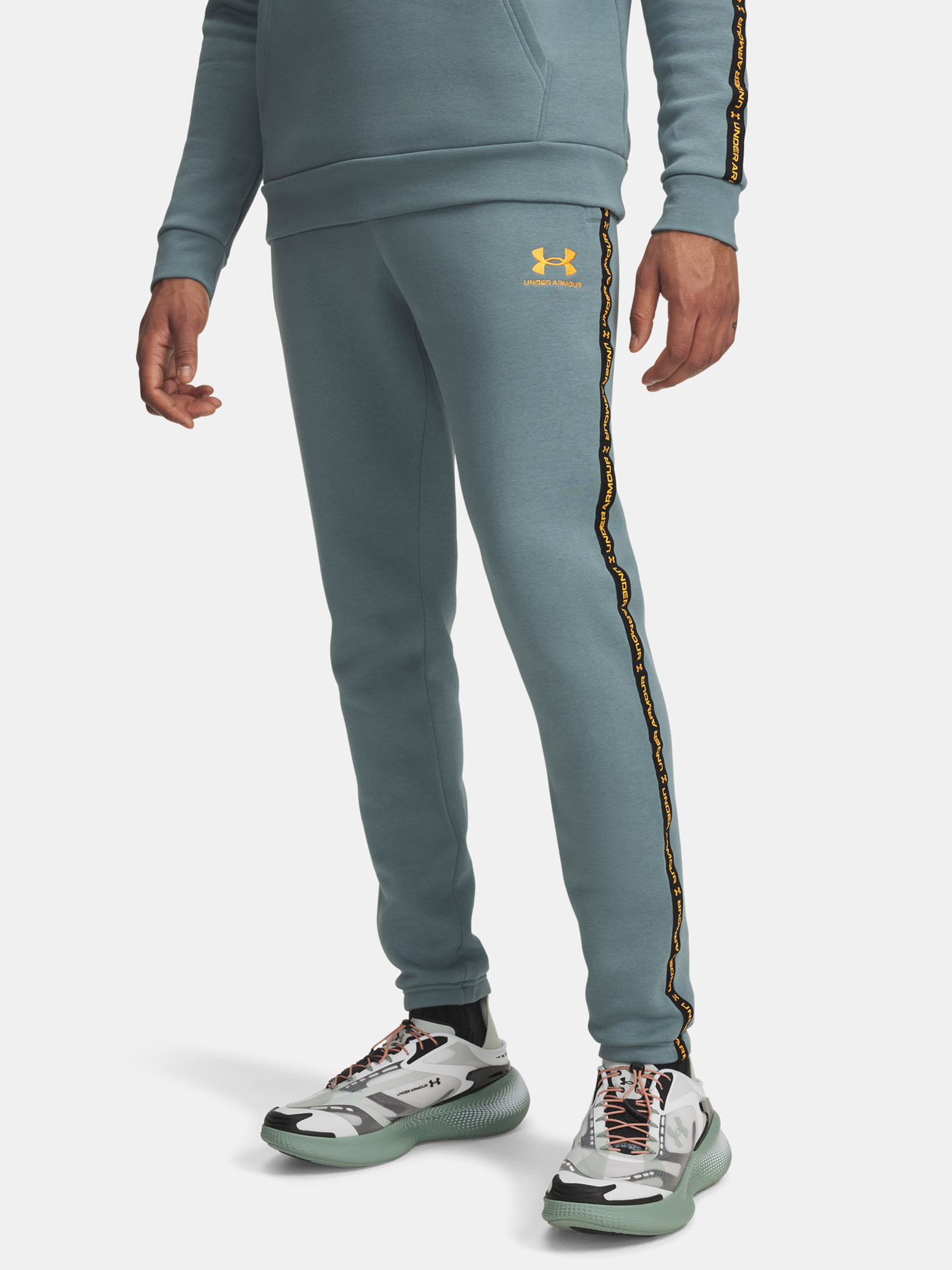 Men&#039;s Under Armour UA Icon Fleece Jgr Taping-BLU Sweatpants - Mens