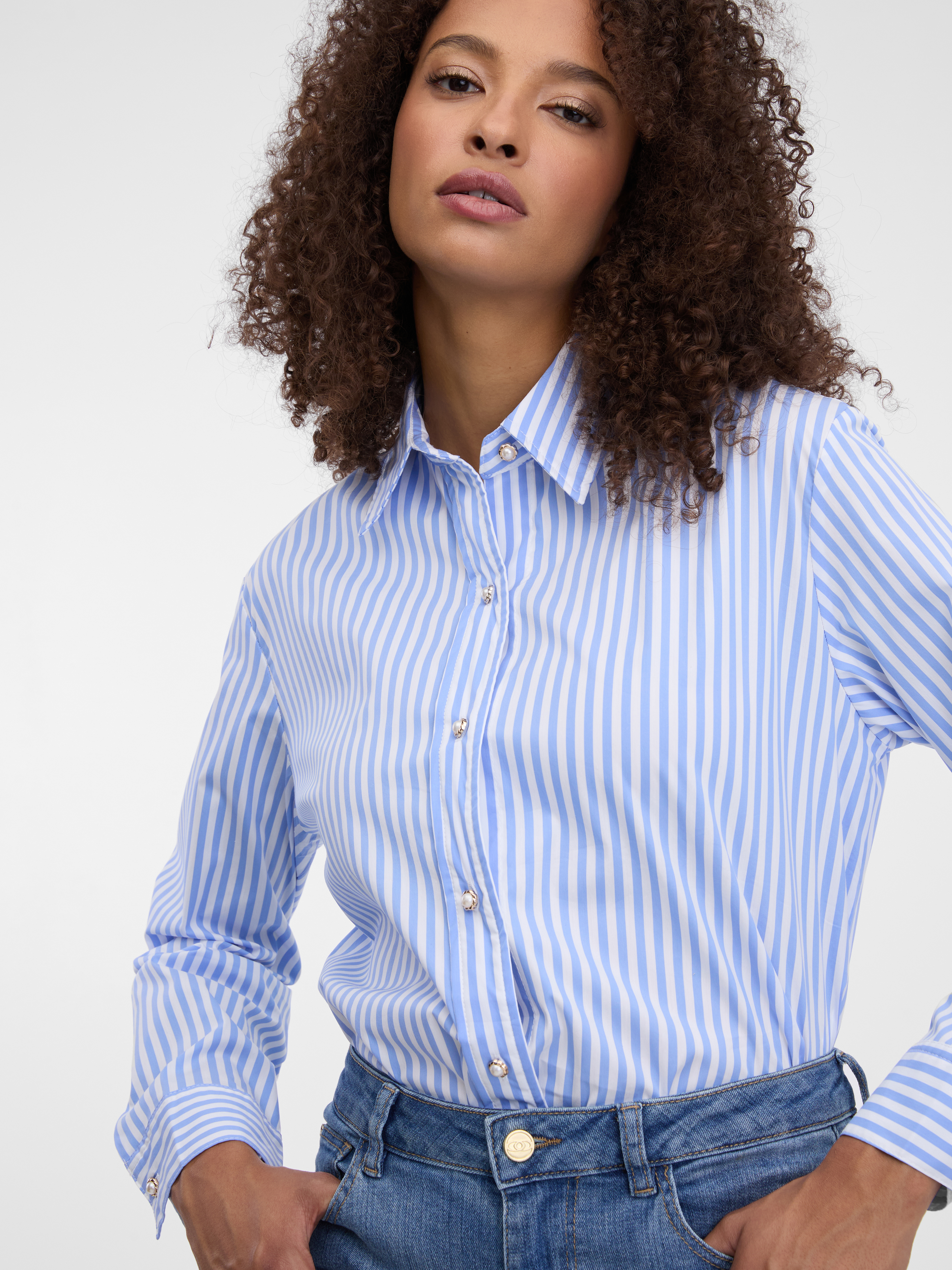 Light blue striped women's shirt ORSAY - Women's
