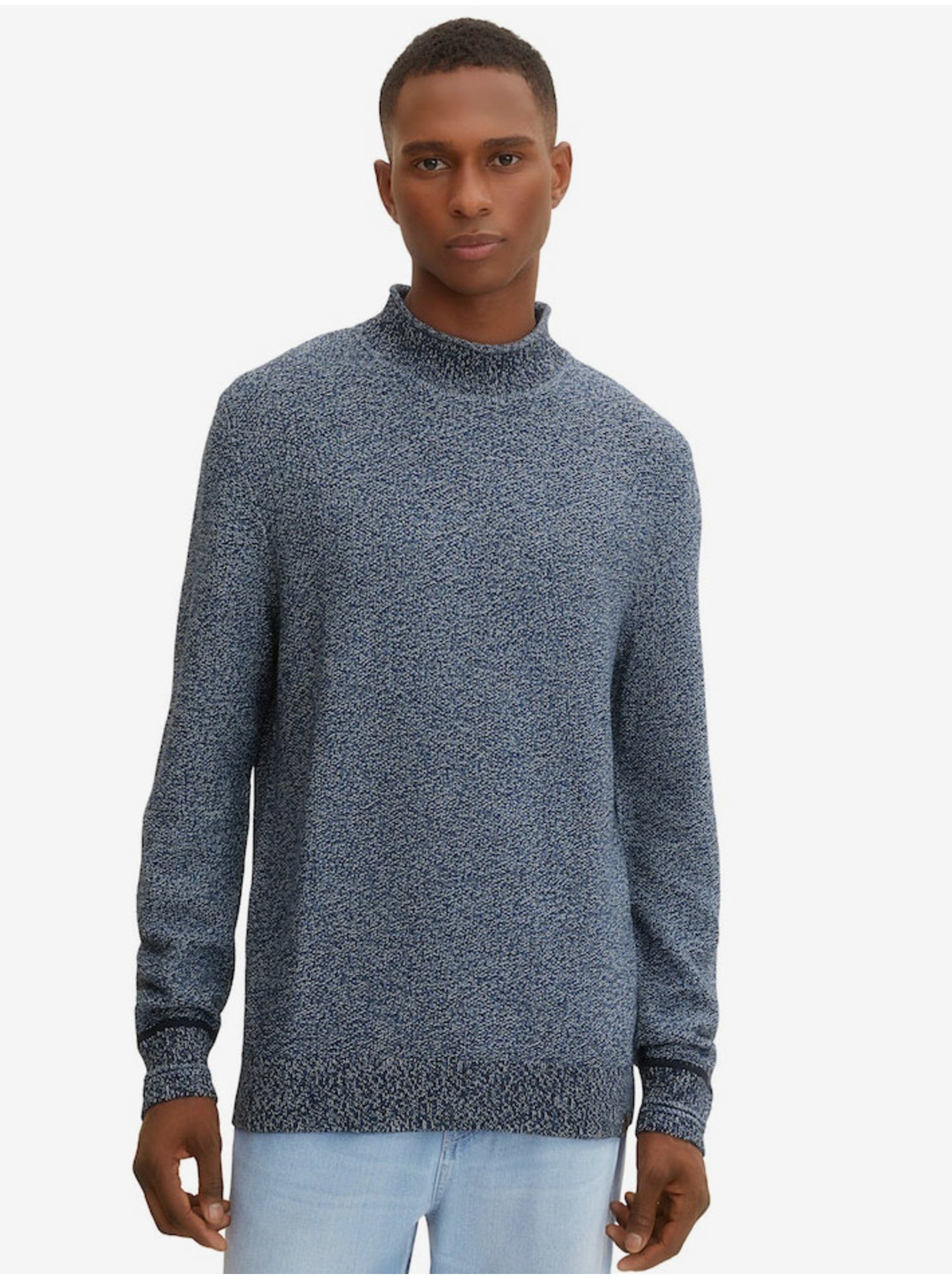 Dark blue men's brindle sweater Tom Tailor - Men
