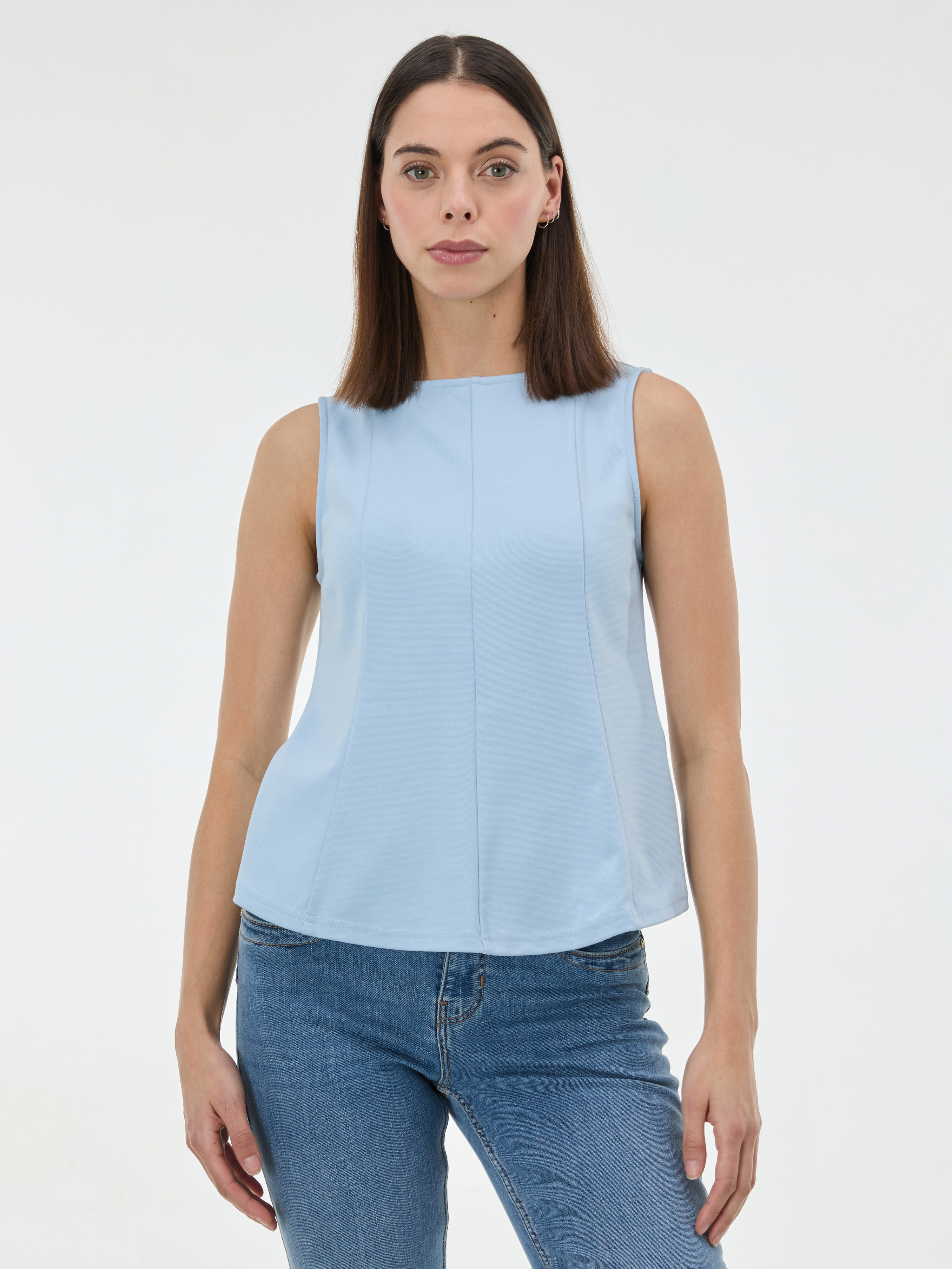 Светлосин дамски топ без ръкави ORSAY