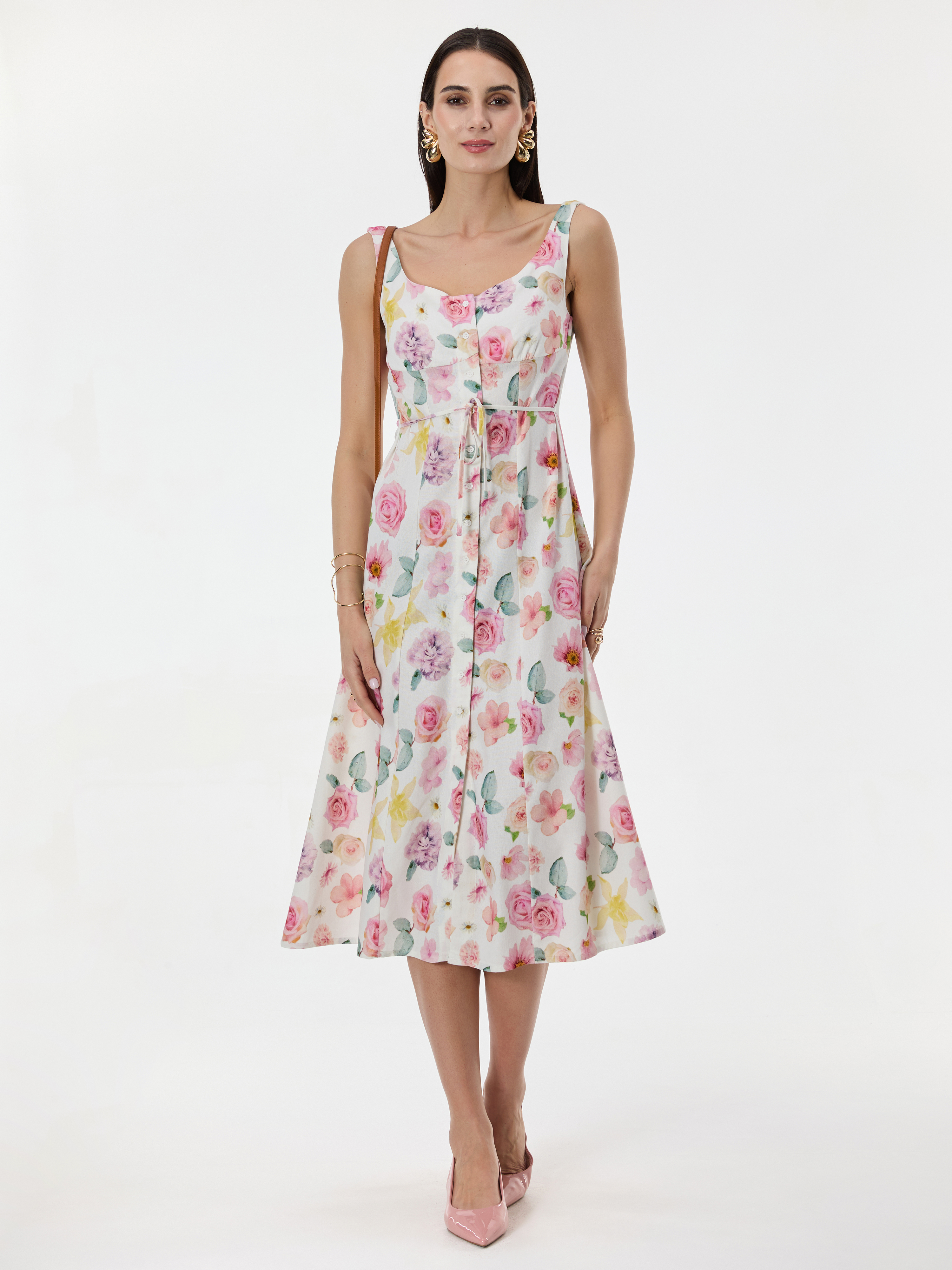 Светлорозова рокля с шарки ORSAY