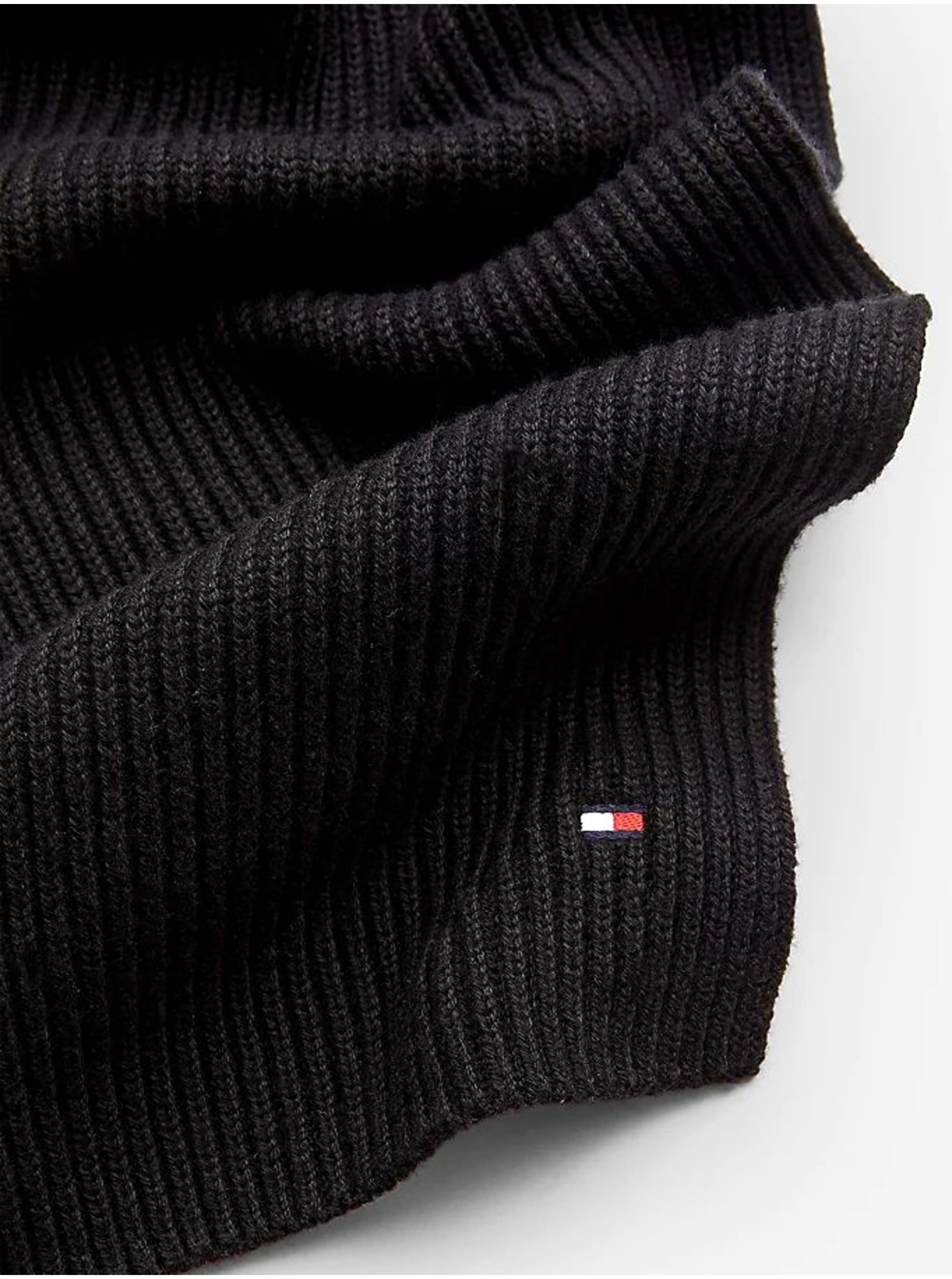 Tommy Hilfiger Scarf - ESSENTIAL FLAG KNITTED SCARF black