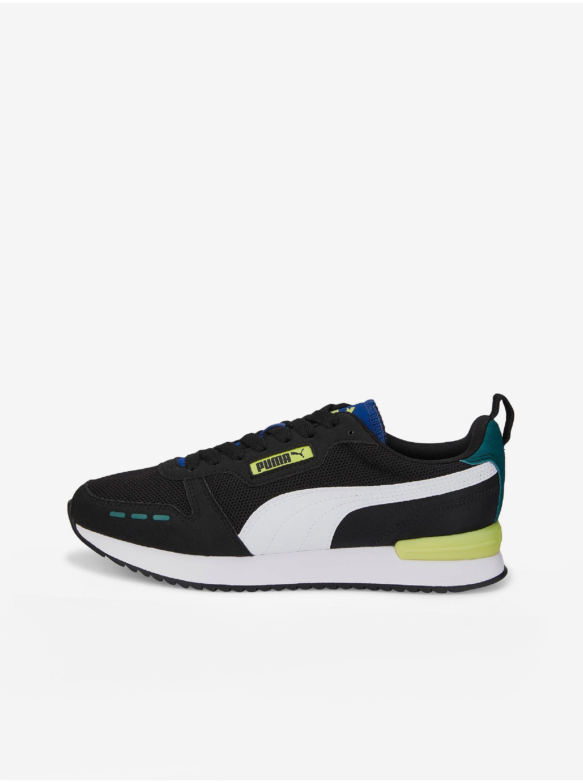 White And Black Sneakers With Suede Details Puma R78 - Men's