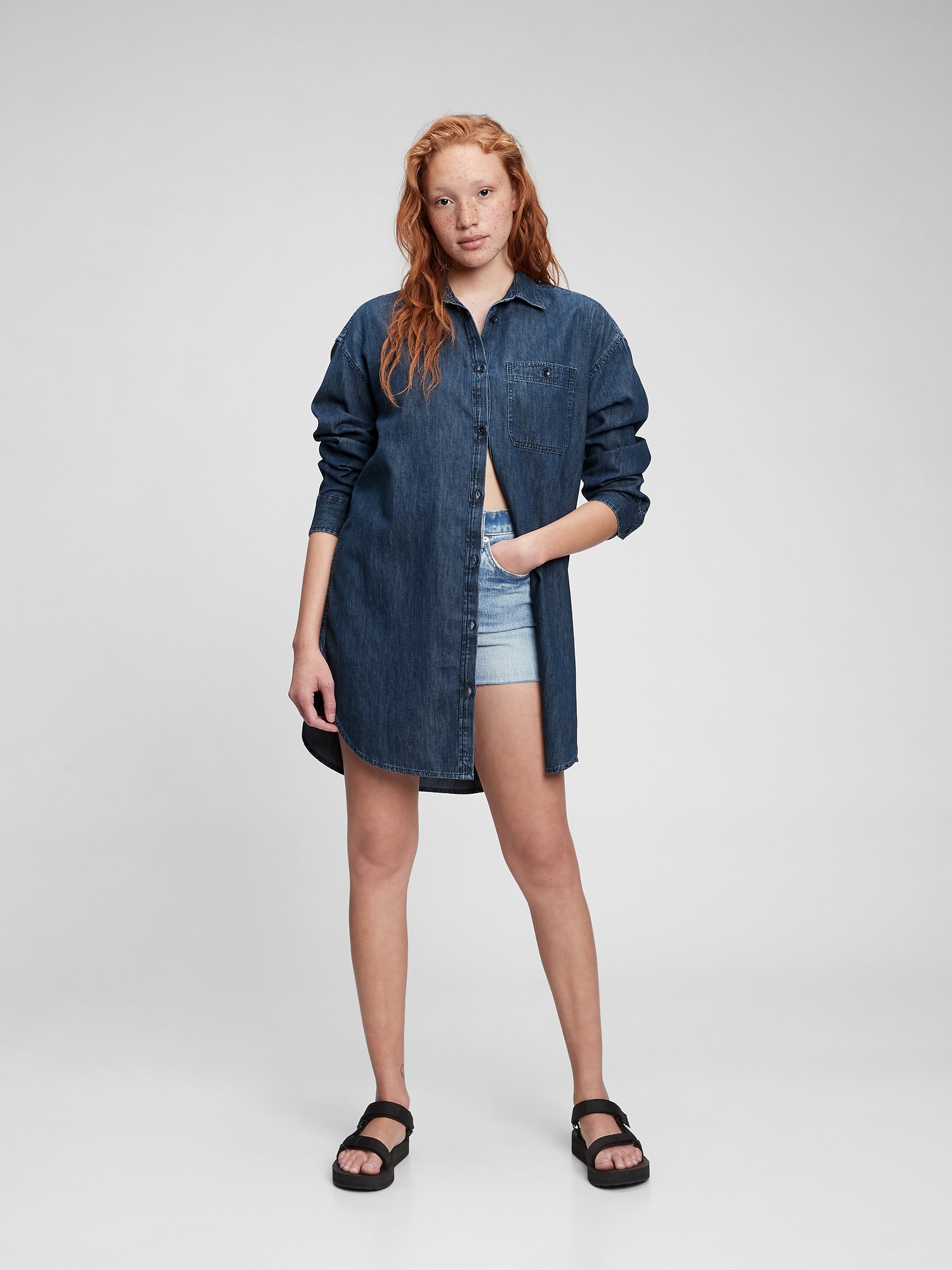 Gap Denim Shirtdress with Washwell - ShopStyle Day Dresses