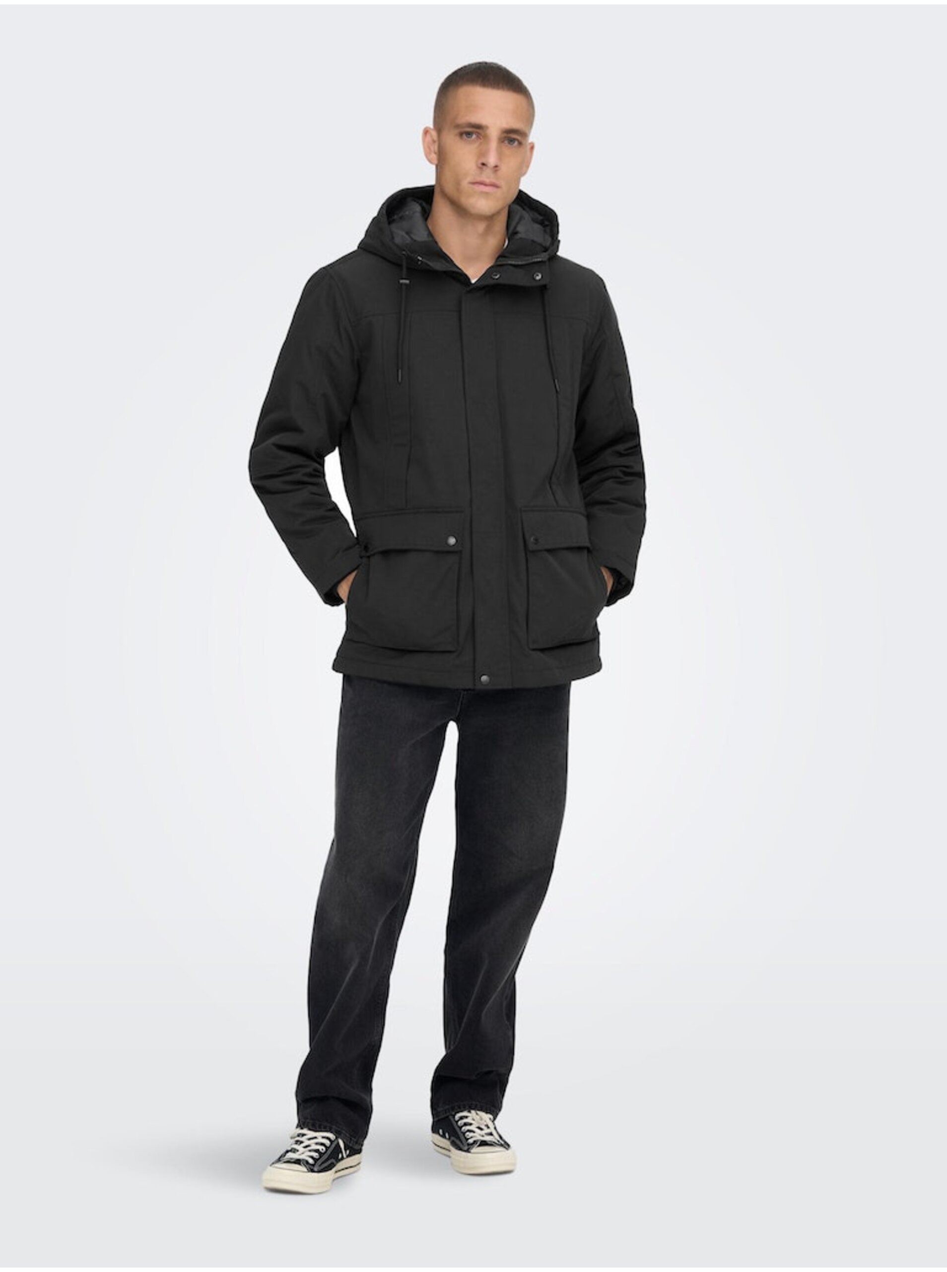 Jachete de iarna pentru barbati ONLY &amp; SONS - negru