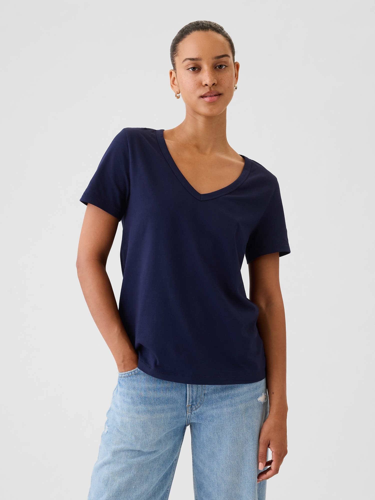 GAP Tričko Organic Vintage V-Neck