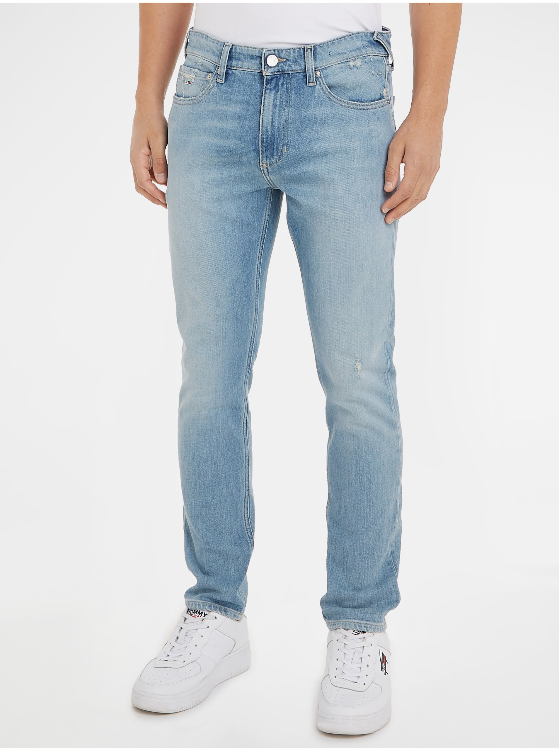 Světle modré pánské straight fit džíny Tommy Jeans - Pánské