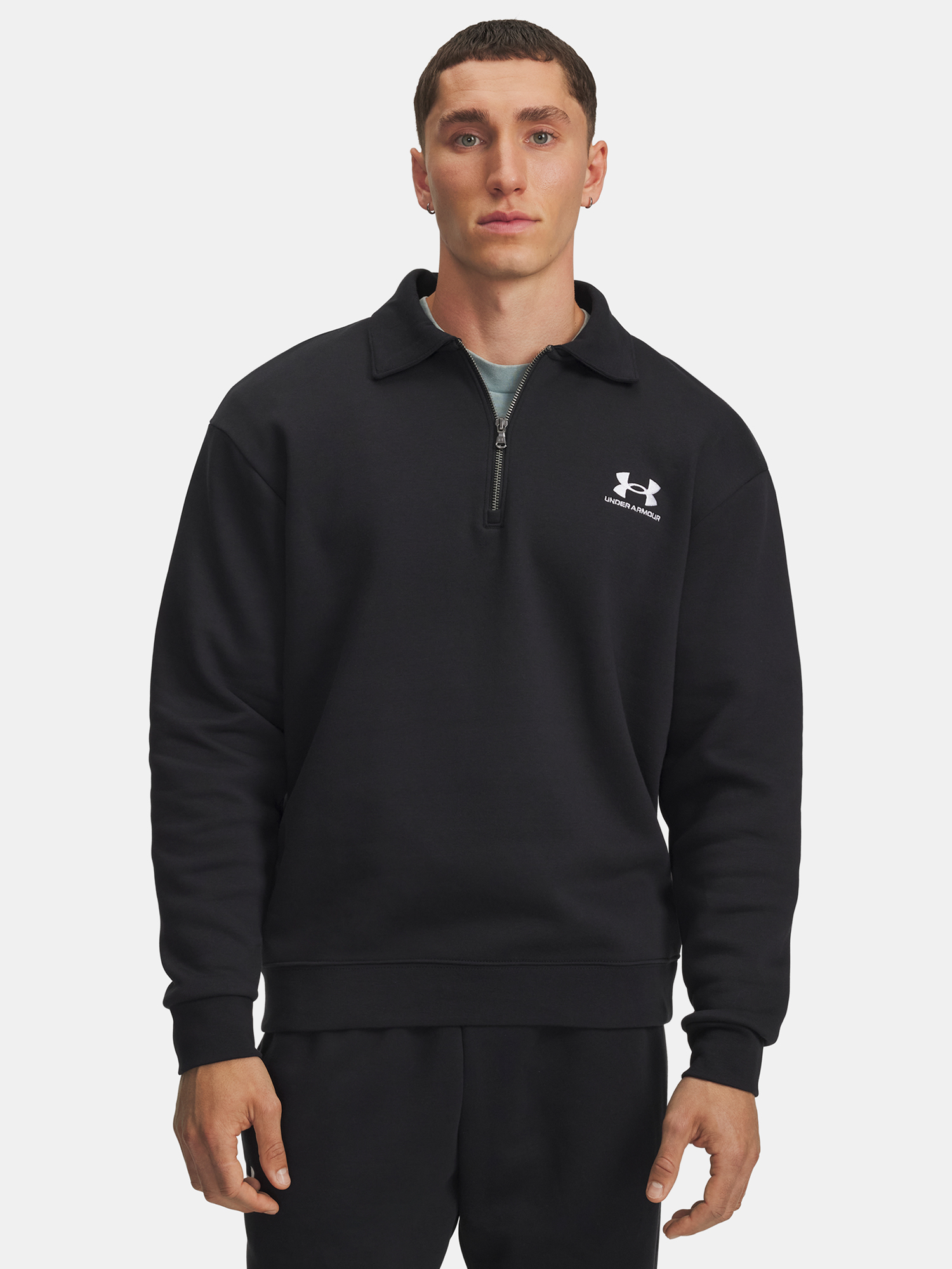 Men&#039;s Under Armour UA Icon Flc Collar 1/4 Zip-BLK Jacket - Mens