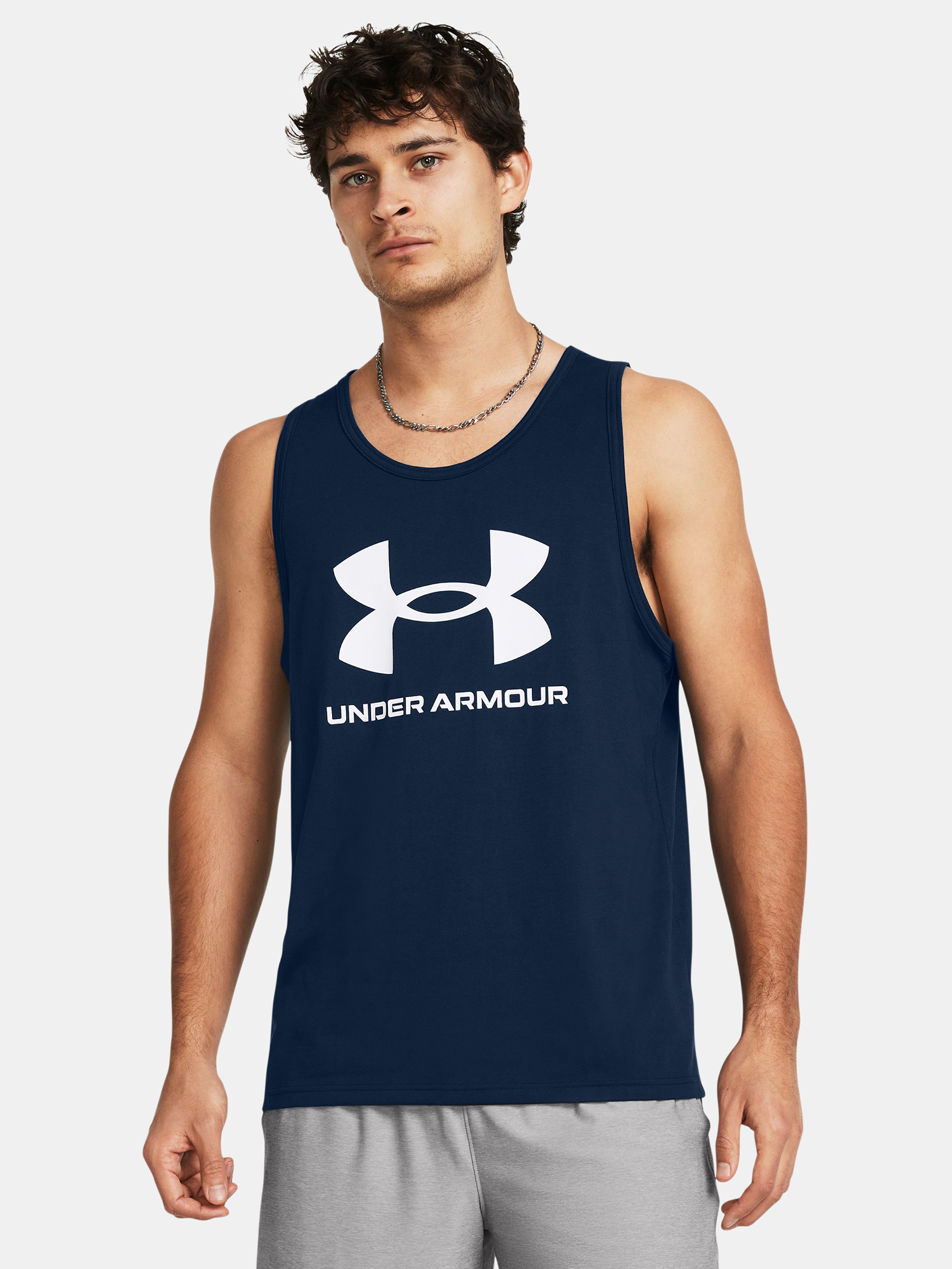 Tmavomodré pánske tielko Under Armour UA Sportstyle Logo