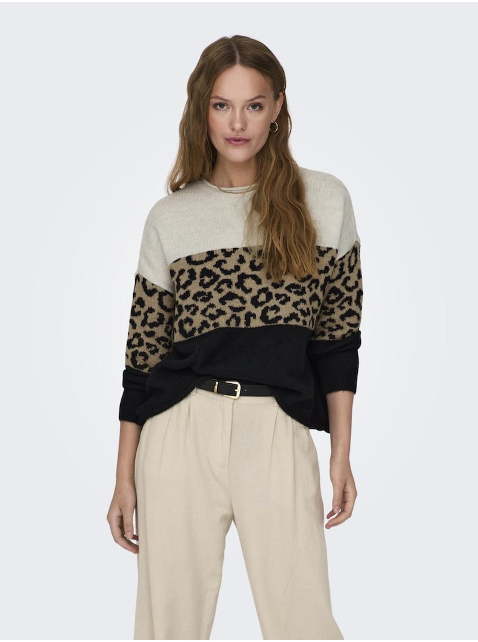 Women's Brown Patterned Sweater ONLY Jade - Women