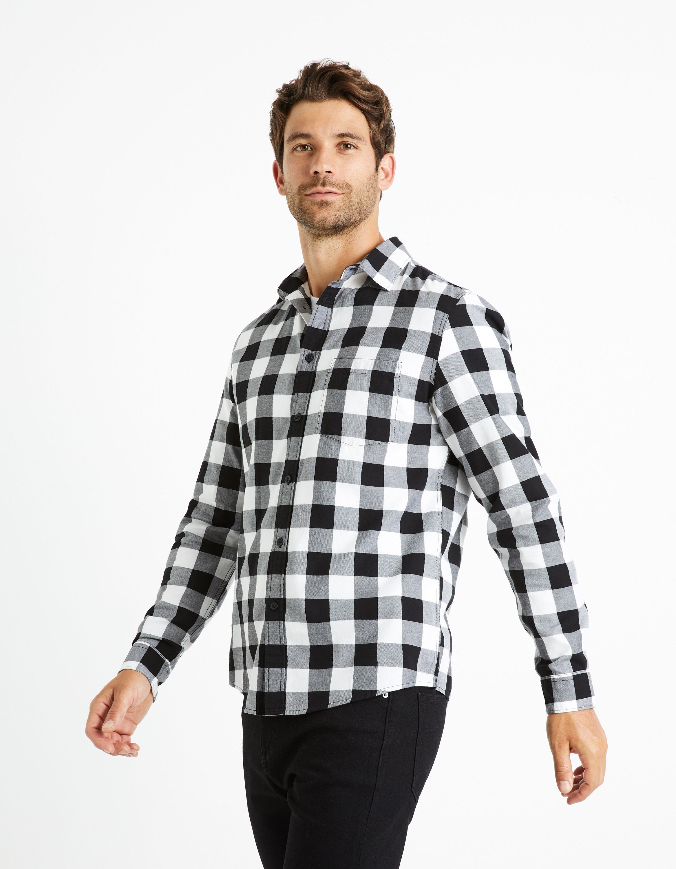 Celio Checkered Shirt Farone - Mens