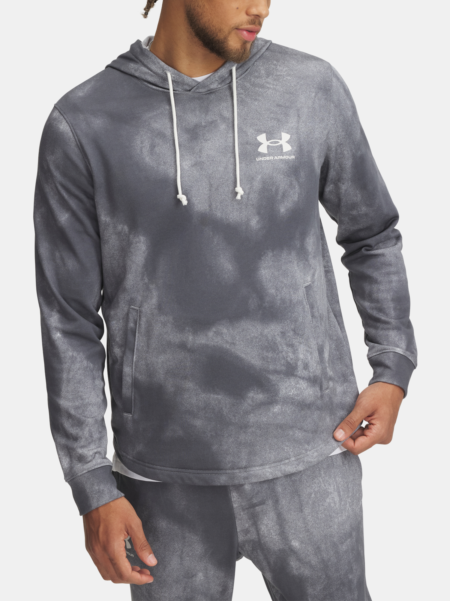 Mens sweatshirt Under Armour UA Rival Terry AOP Hood Q1 - Mens