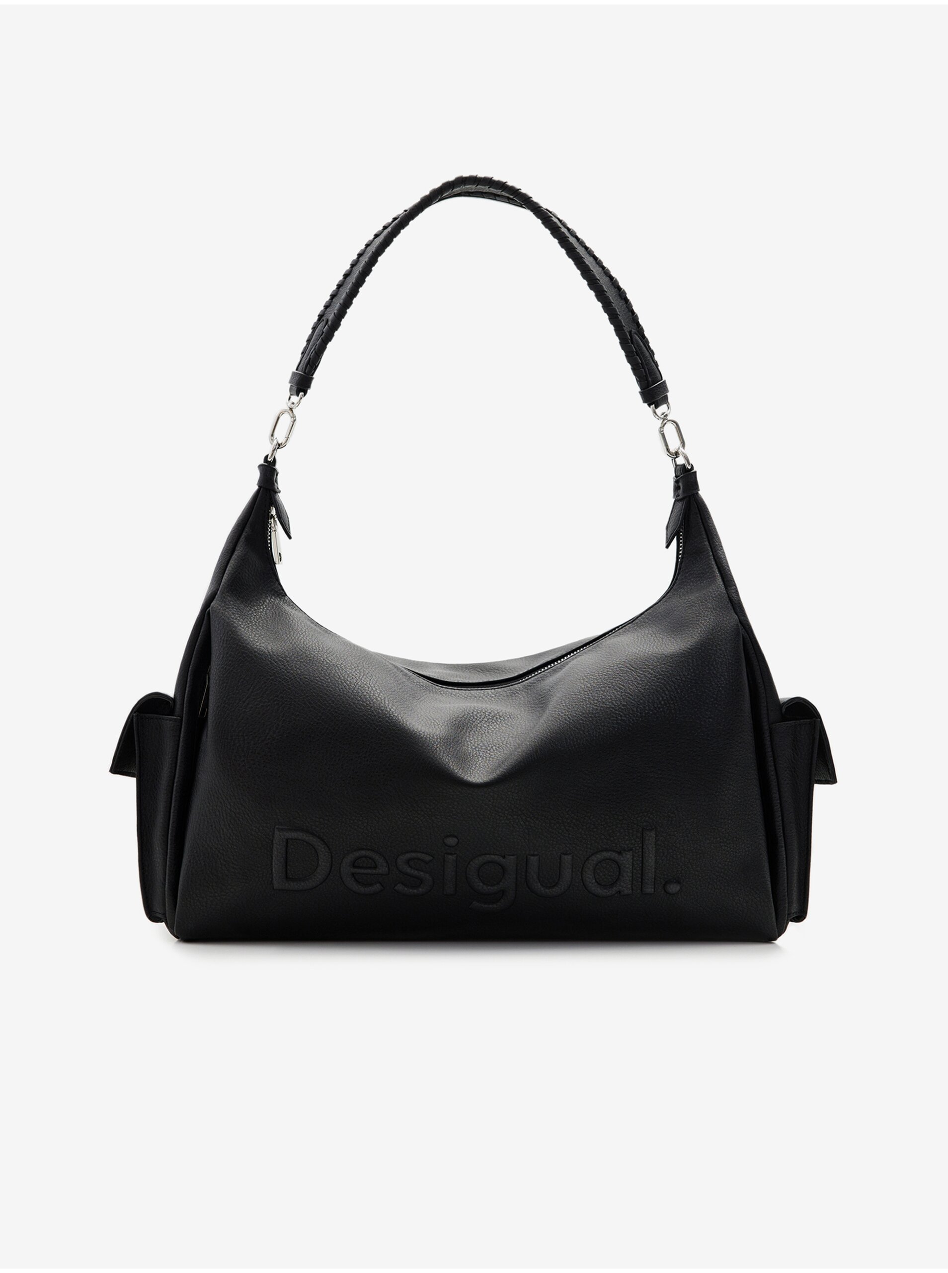 Levně Černá dámská kabelka Desigual Half Logo 24 Brasilia - Dámské