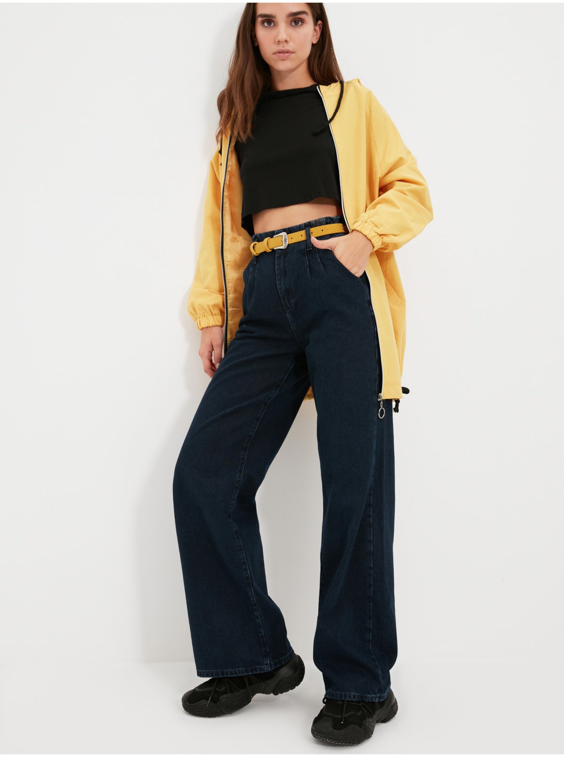 Flared, Bootcut pentru femei Trendyol - albastru inchis