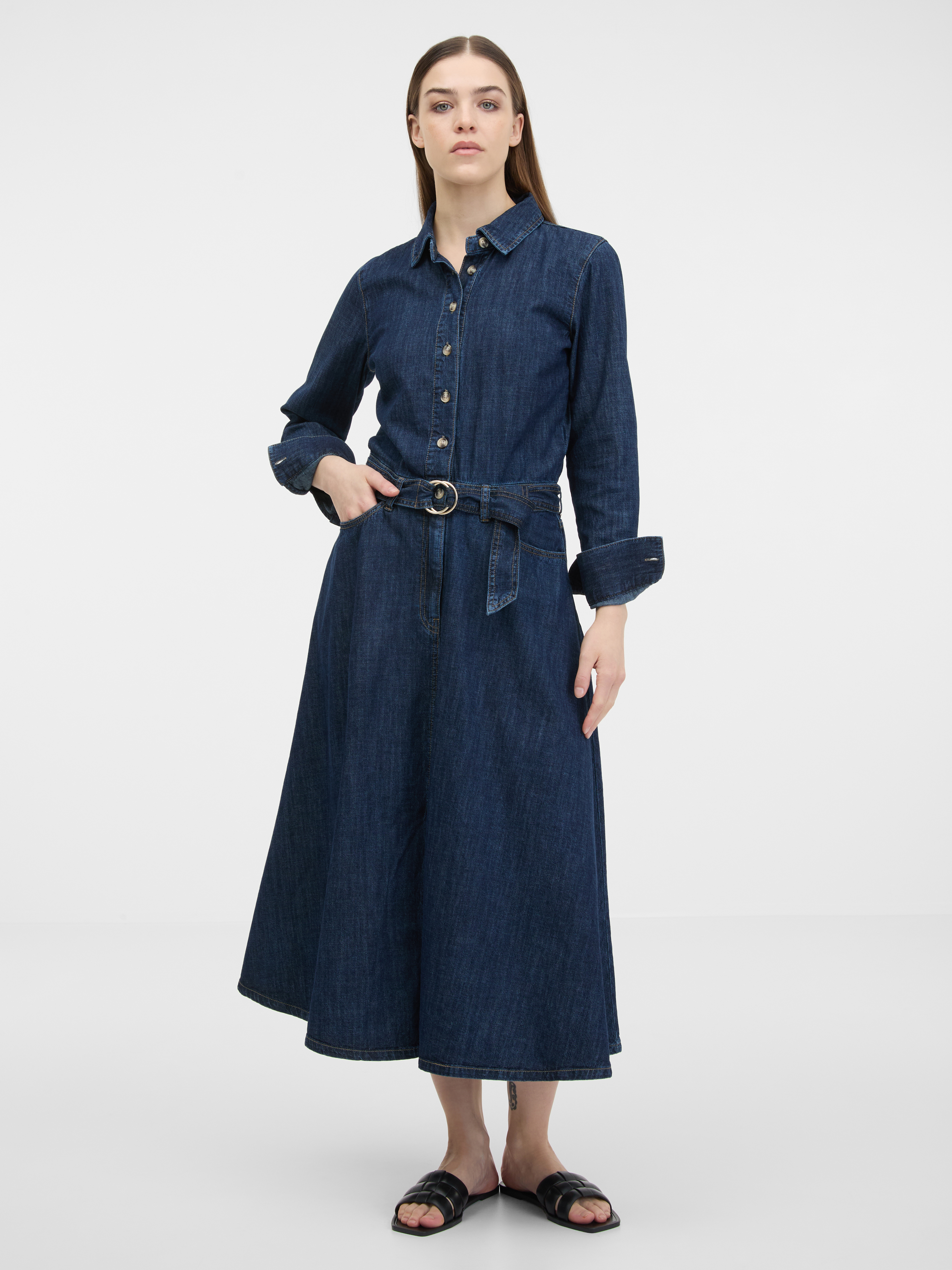 Orsay Navy Blue Women's Shirt Dress - Women's
