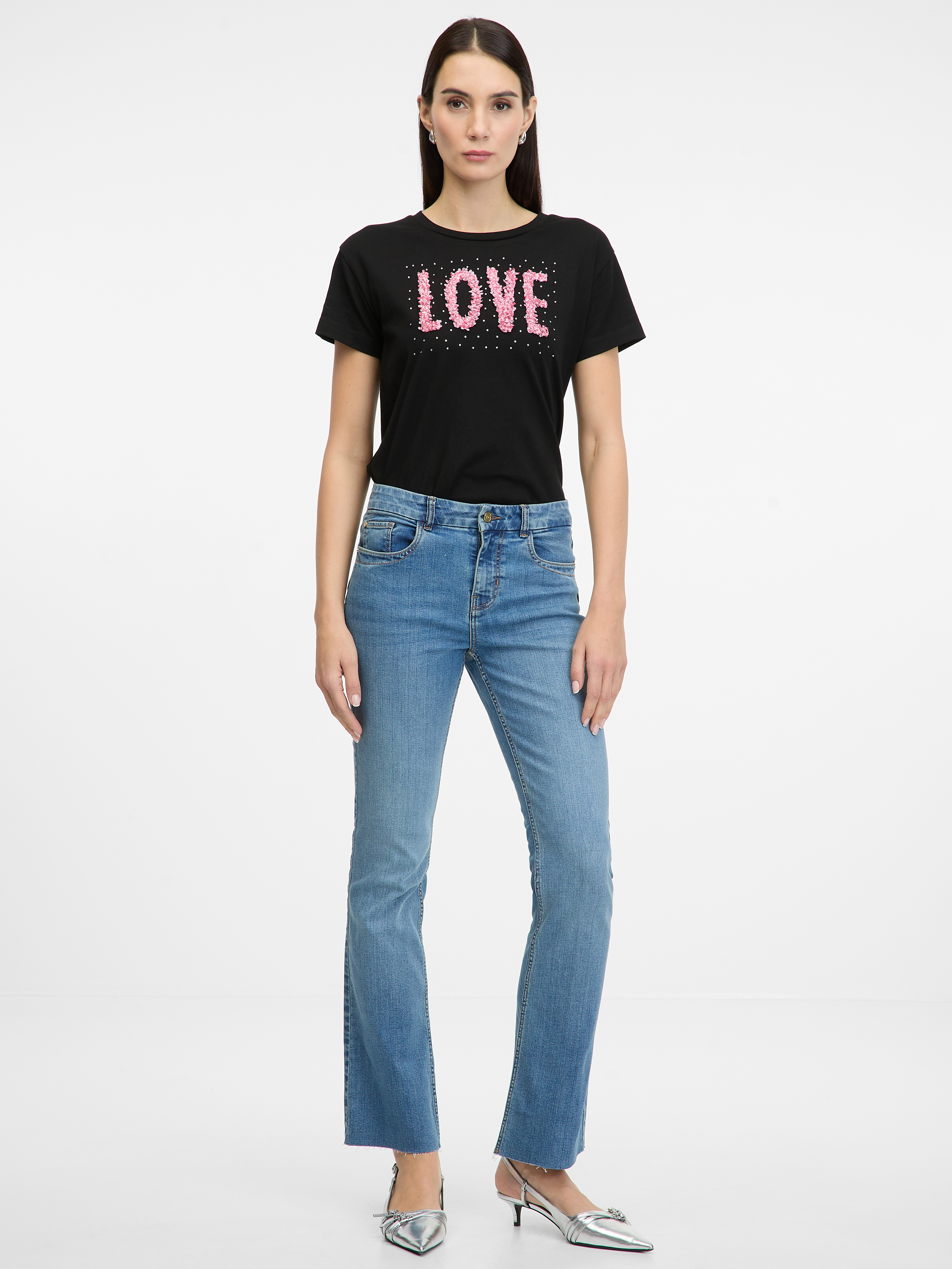 Black women's short-sleeved T-shirt ORSAY - Women's