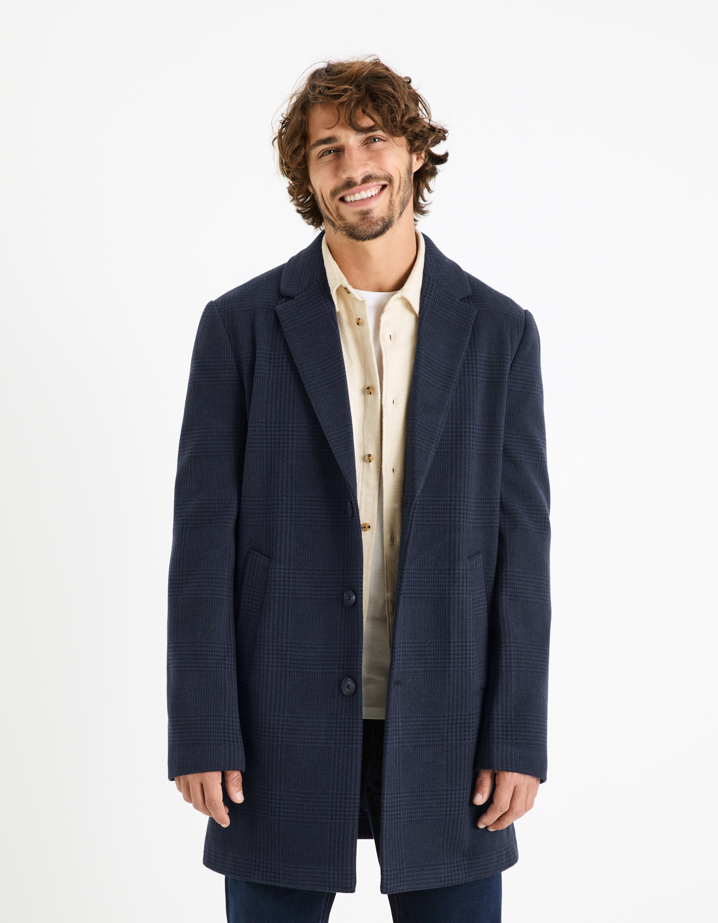 Celio Plaid Coat Fubiaichek - Men's