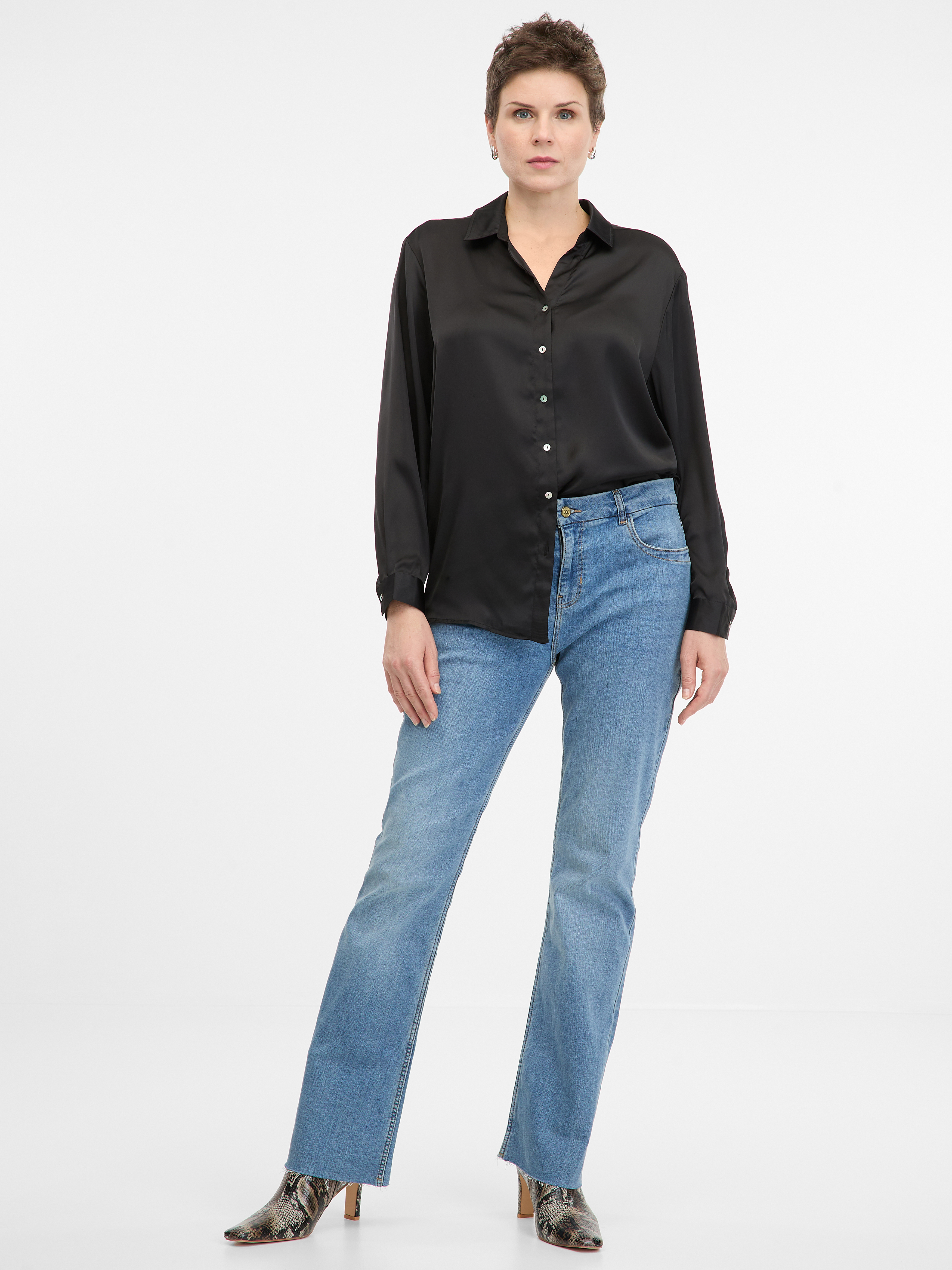 Black women's shirt with collar ORSAY - Women's