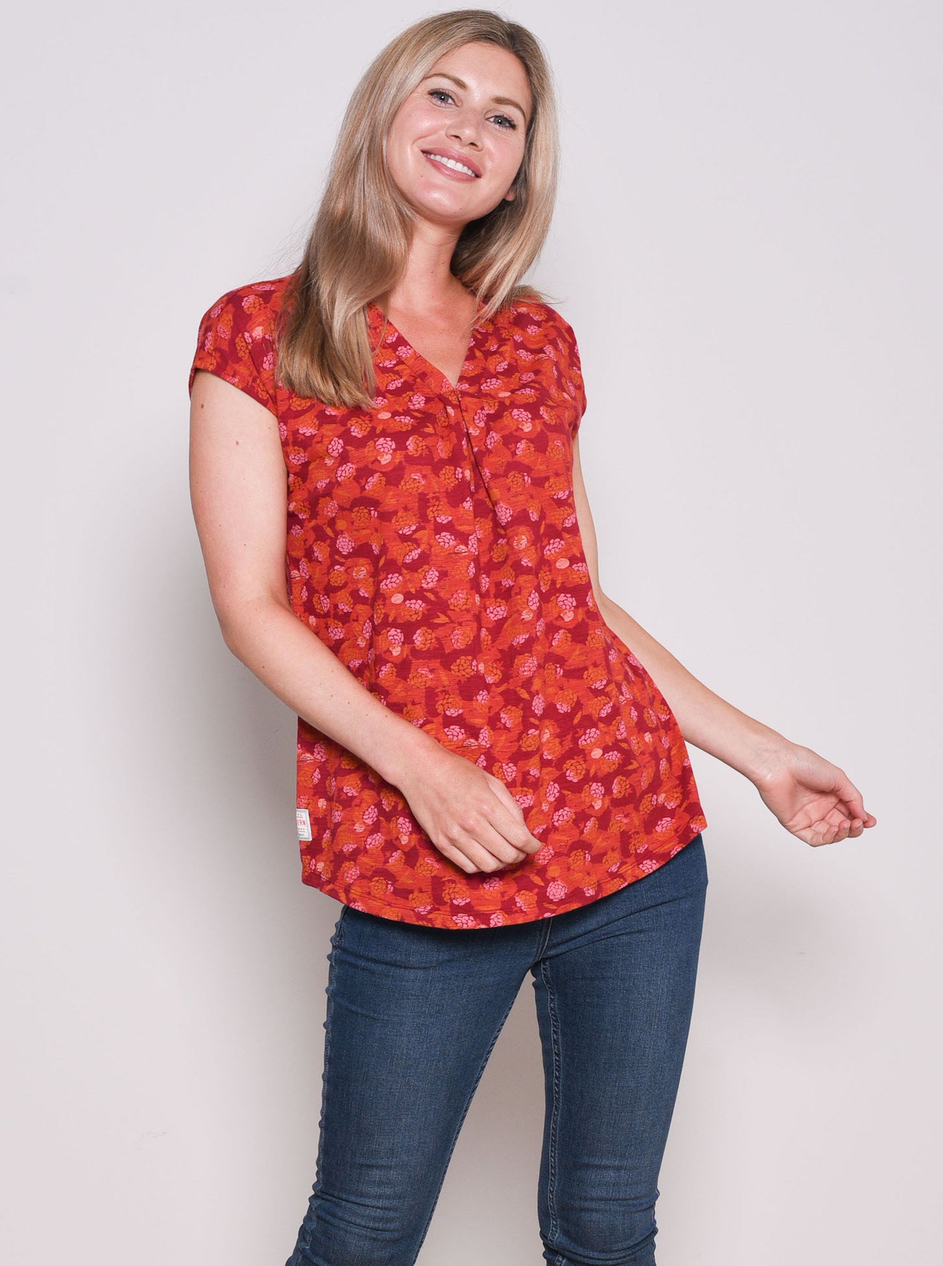 Red patterned T-shirt Brakeburn - Women